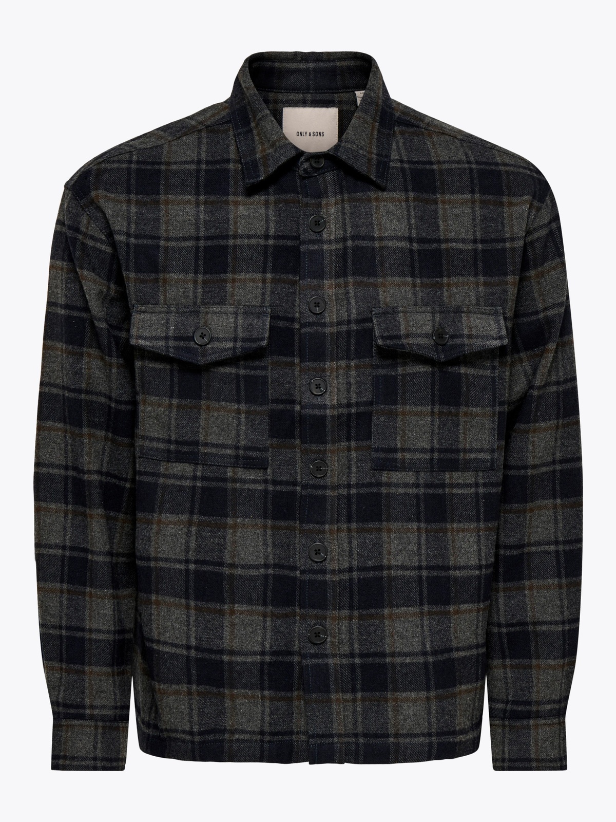 Only & Sons Eske Checked Overshirt Blå