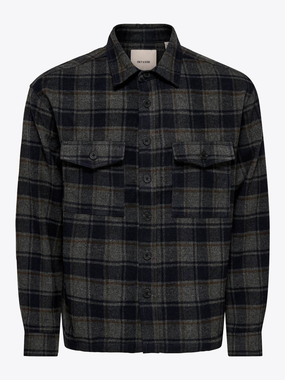 Only & Sons Eske Checked Overshirt Blå