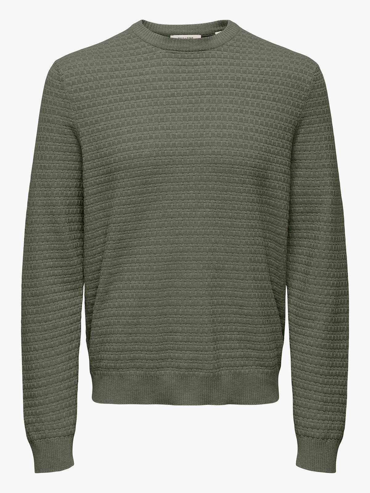 Only & Sons Loui Long Sleeve Structure Crew Regular Castor Gray