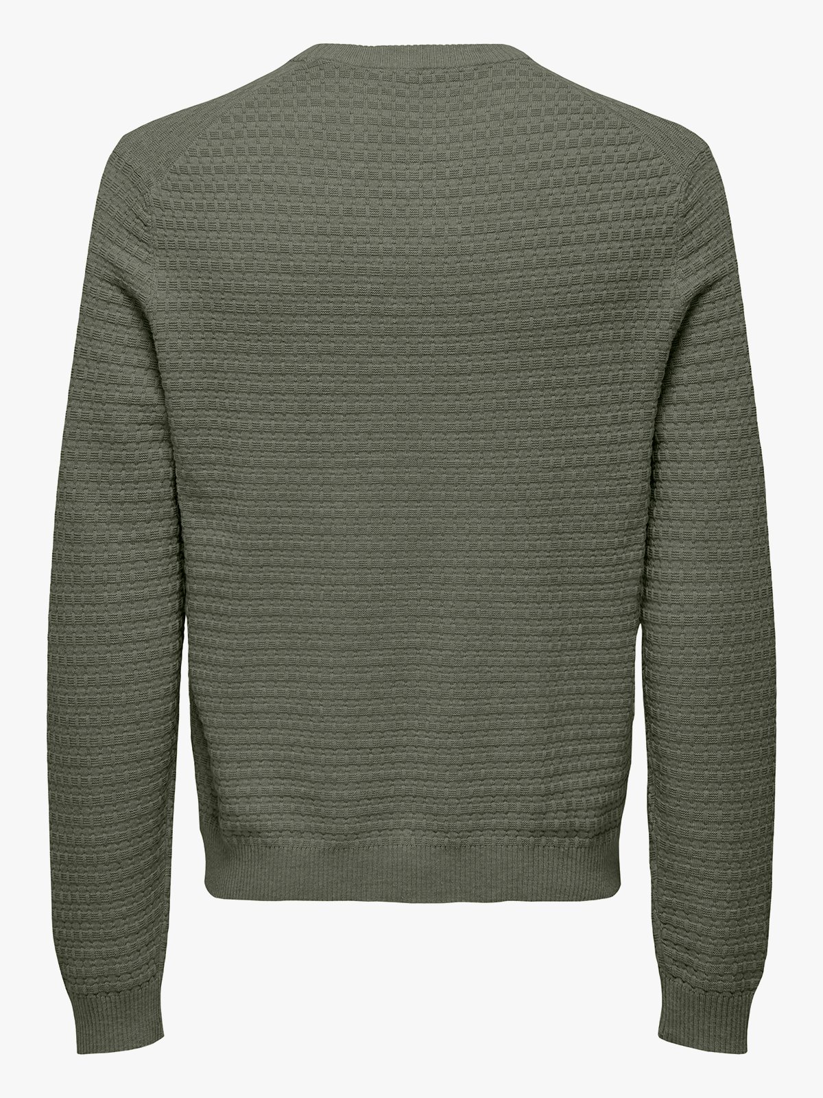Only & Sons Loui Long Sleeve Structure Crew Regular Castor Gray