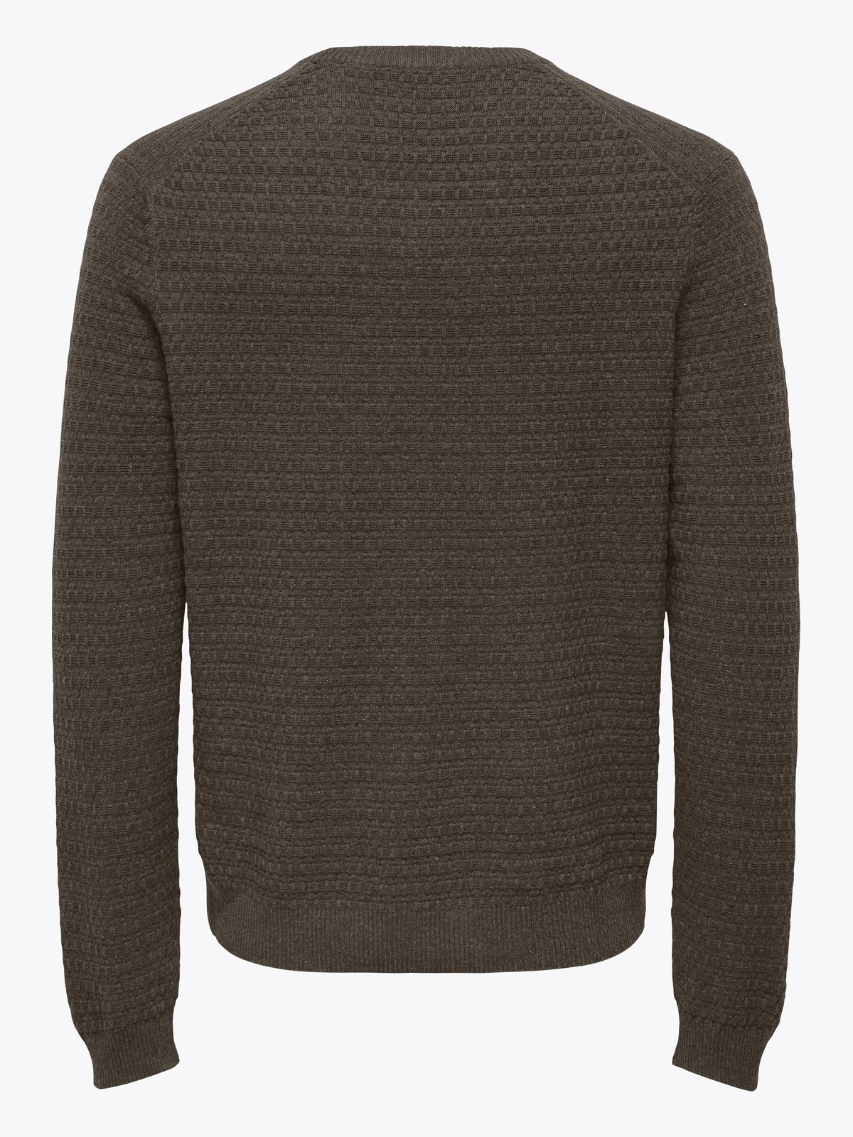 Only & Sons Loui Long Sleeve Structure Crew Regular Brun