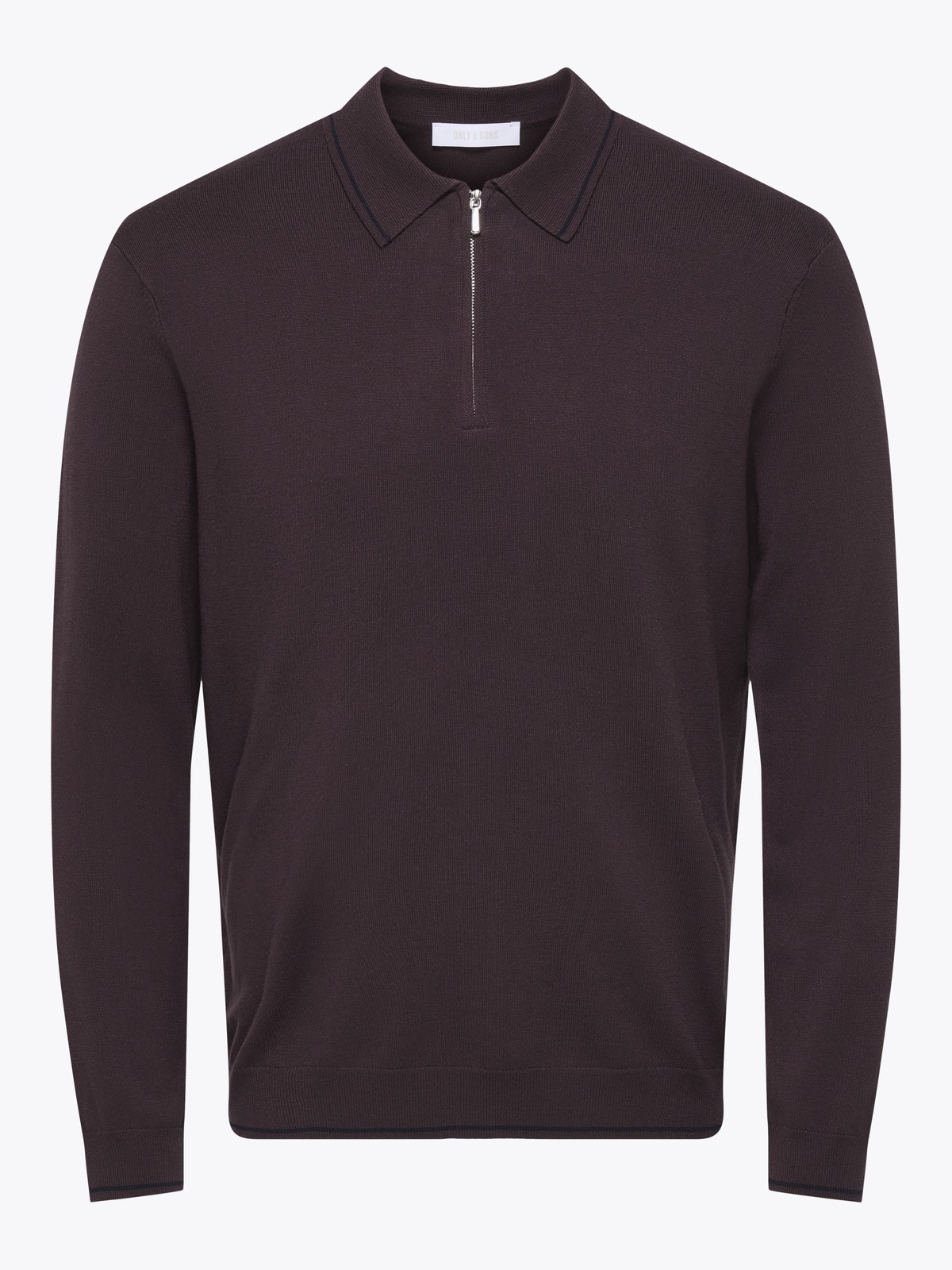Only & Sons Wyler Regular Zip Polo Fudge DARK NAVY