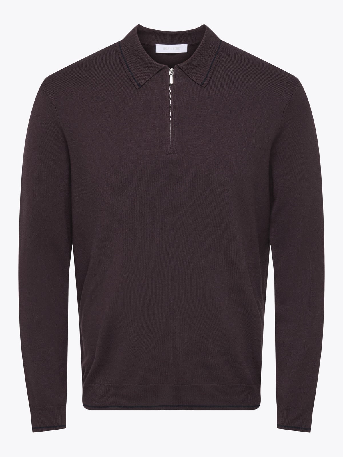 Only & Sons Wyler Regular Zip Polo Fudge DARK NAVY