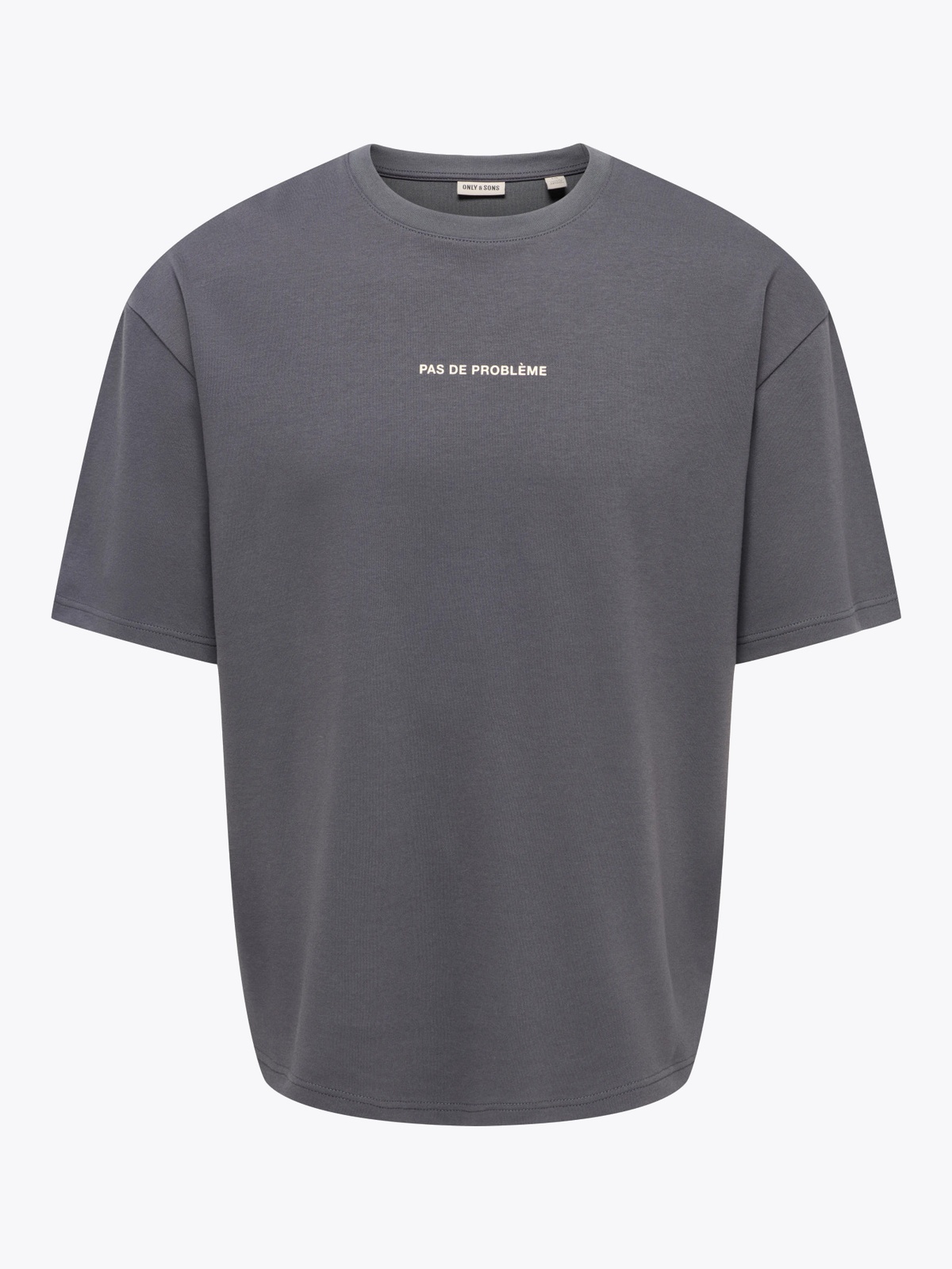 Only & Sons Caspian Airflex Blnk Space Boxy Tee Grey Pinstripe