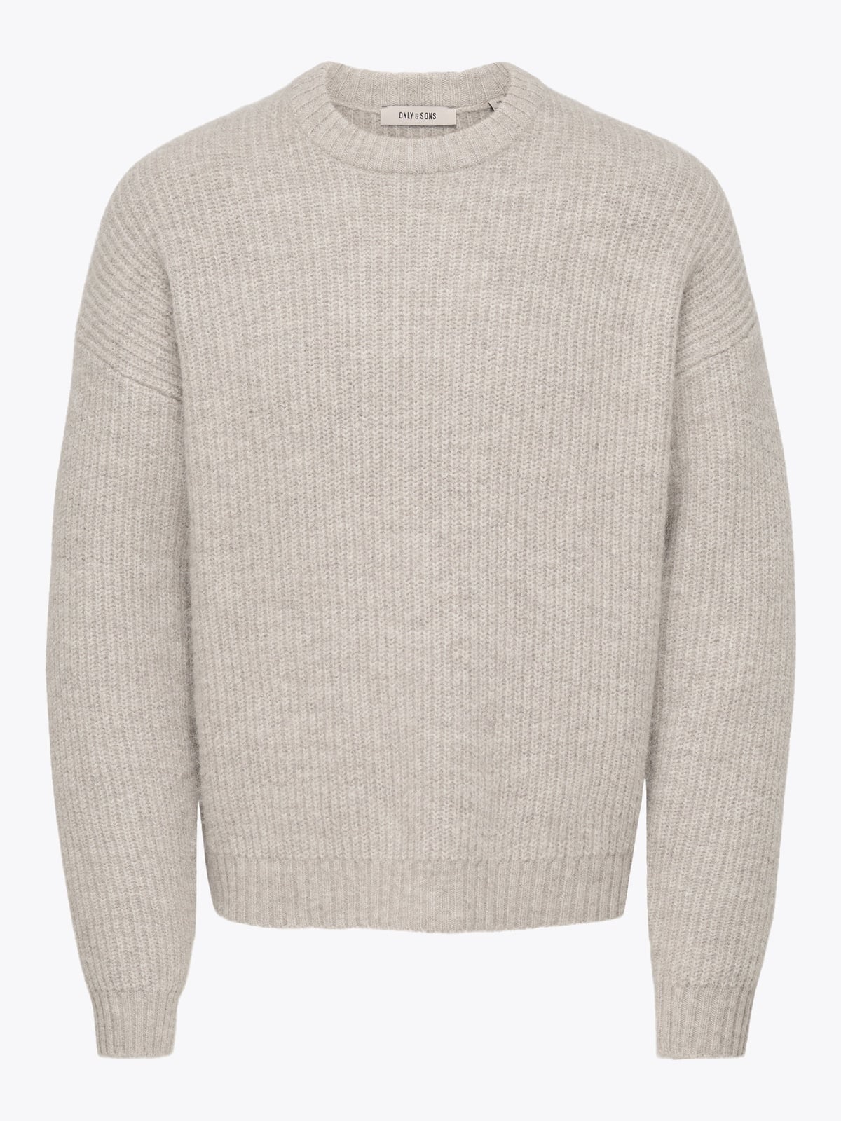 Only & Sons Bob DS Long Sleeve Crew Knit Silver Lining