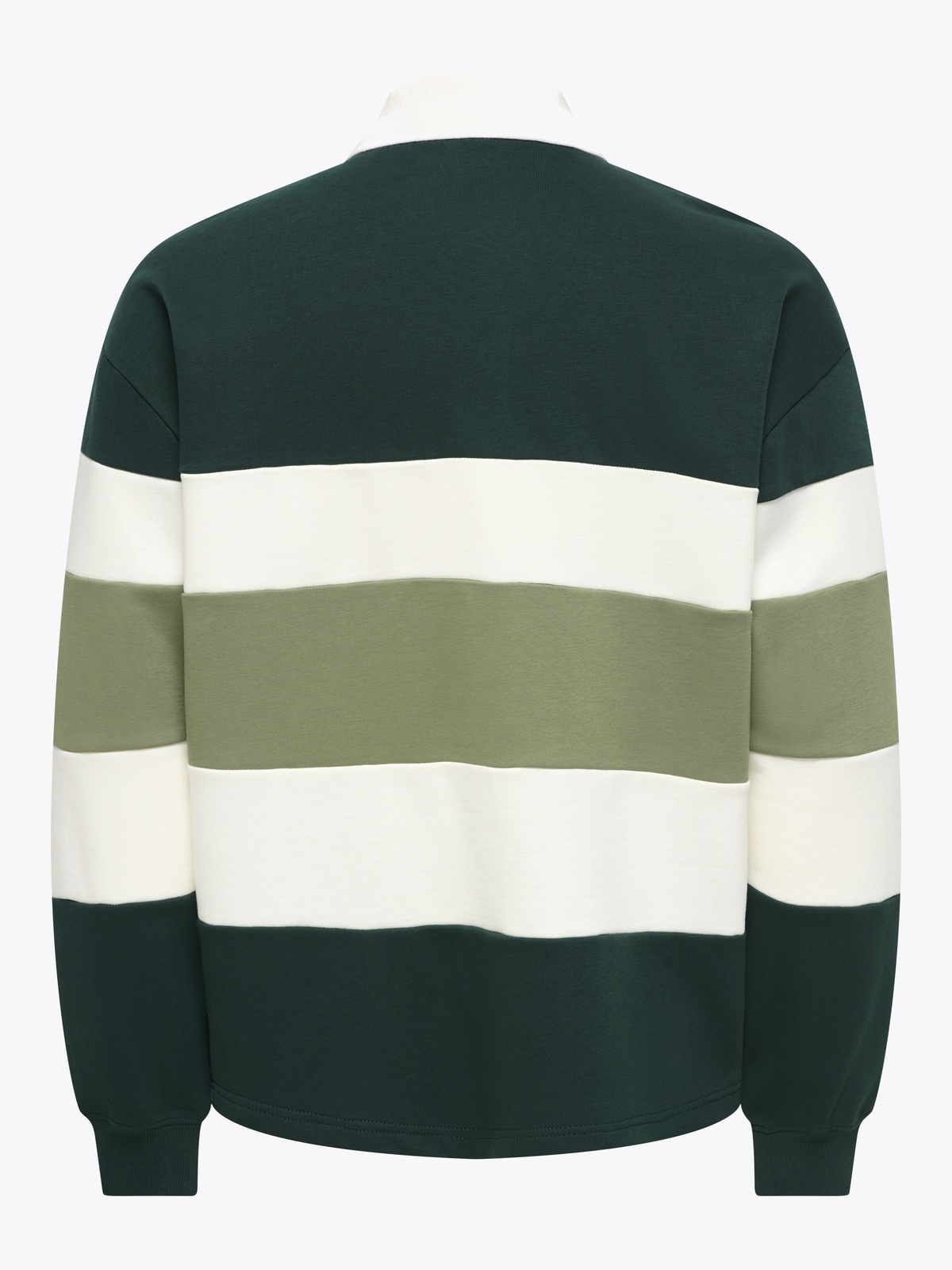 Only & Sons Benedict Long Sleeve Rugby Relax Sweat Polo Pine Grove BLOCK - SEAGRASS + EGRET