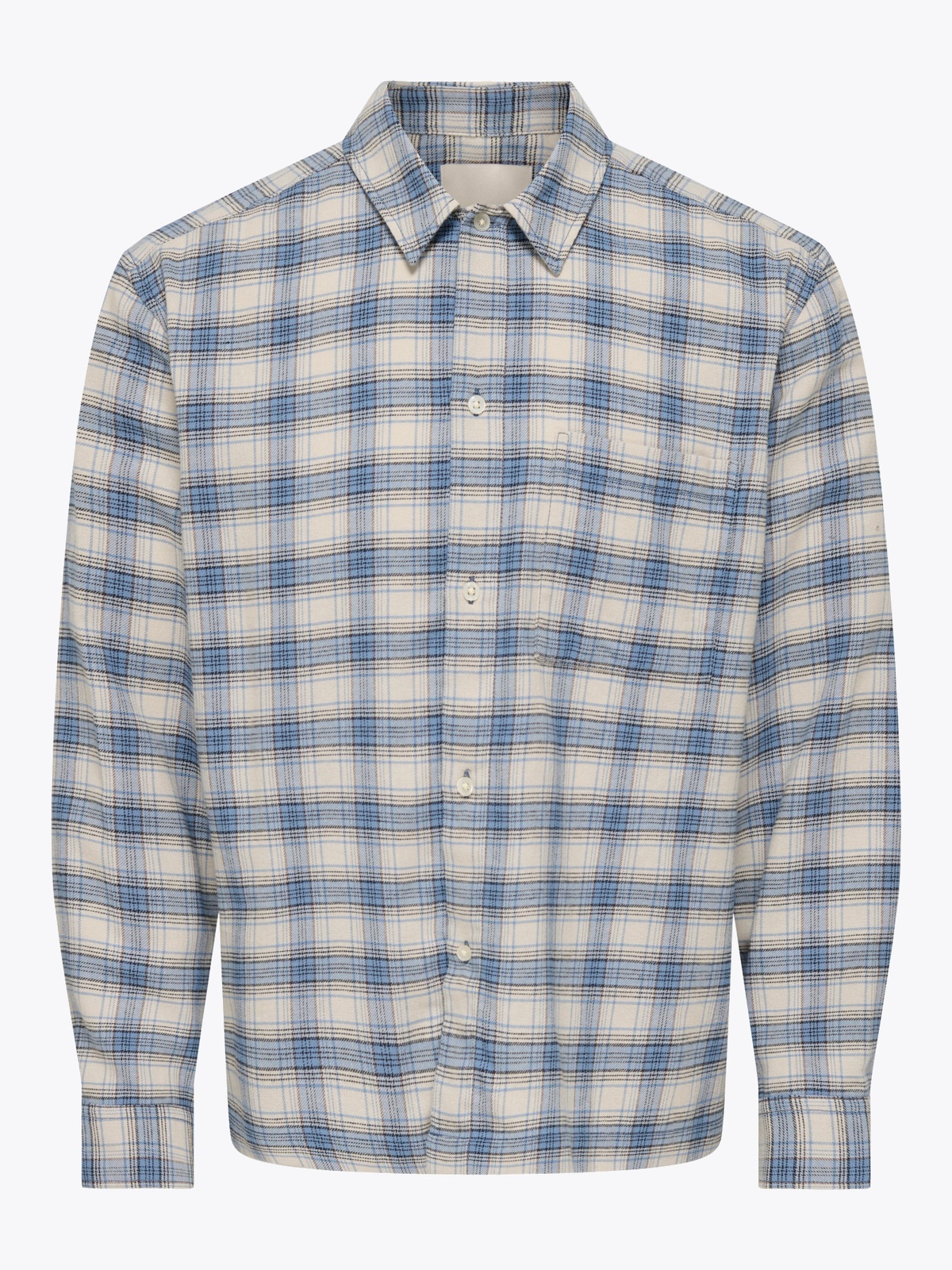 Only & Sons Hale Flannel Check Shirt Relaxed Bluefin