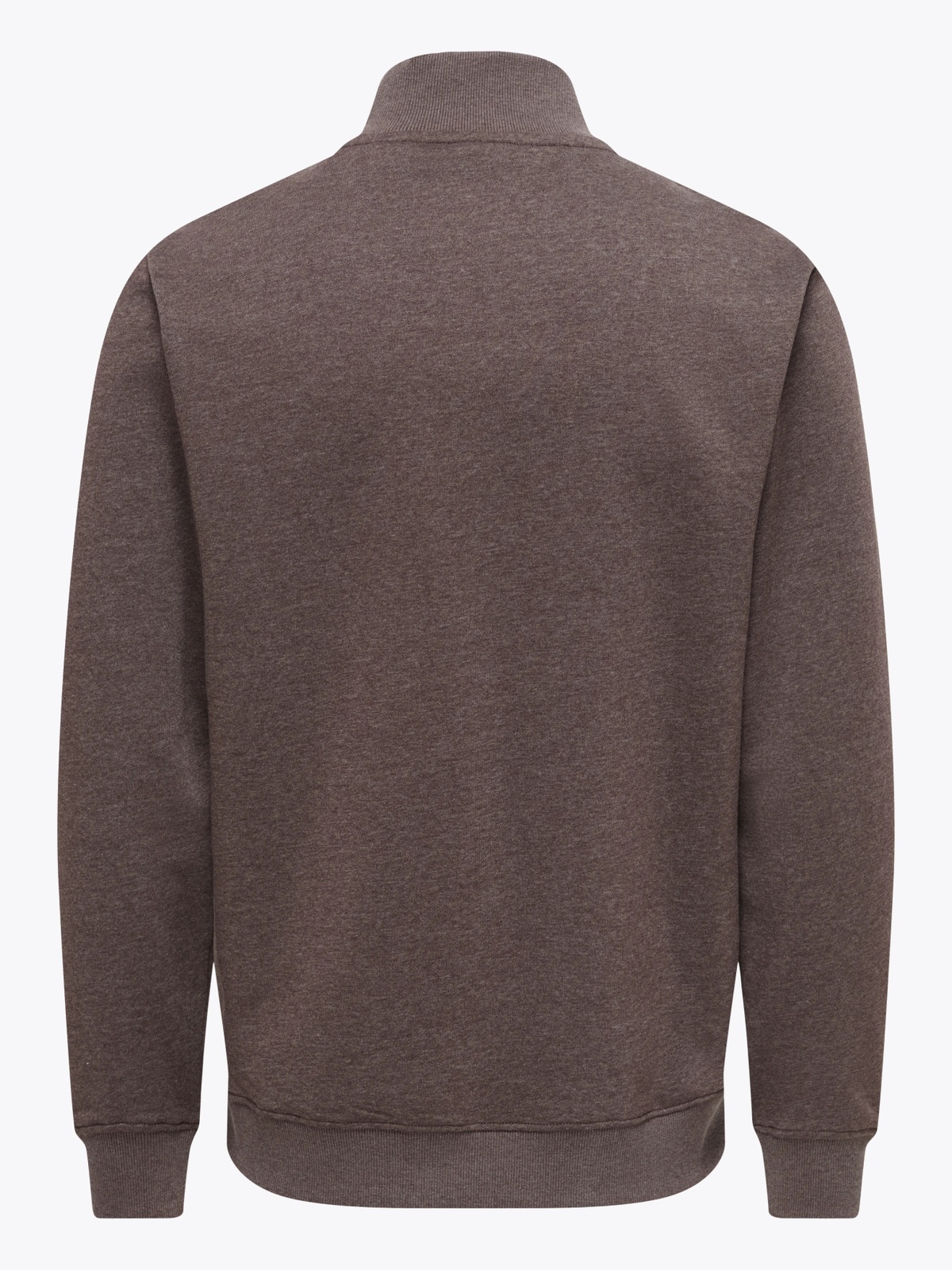 Only & Sons Melange Regular Sweat Half Zip Brun