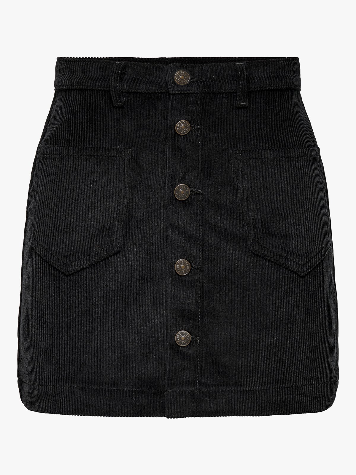 Only Amazing Global High Waist Cord Skirt Black