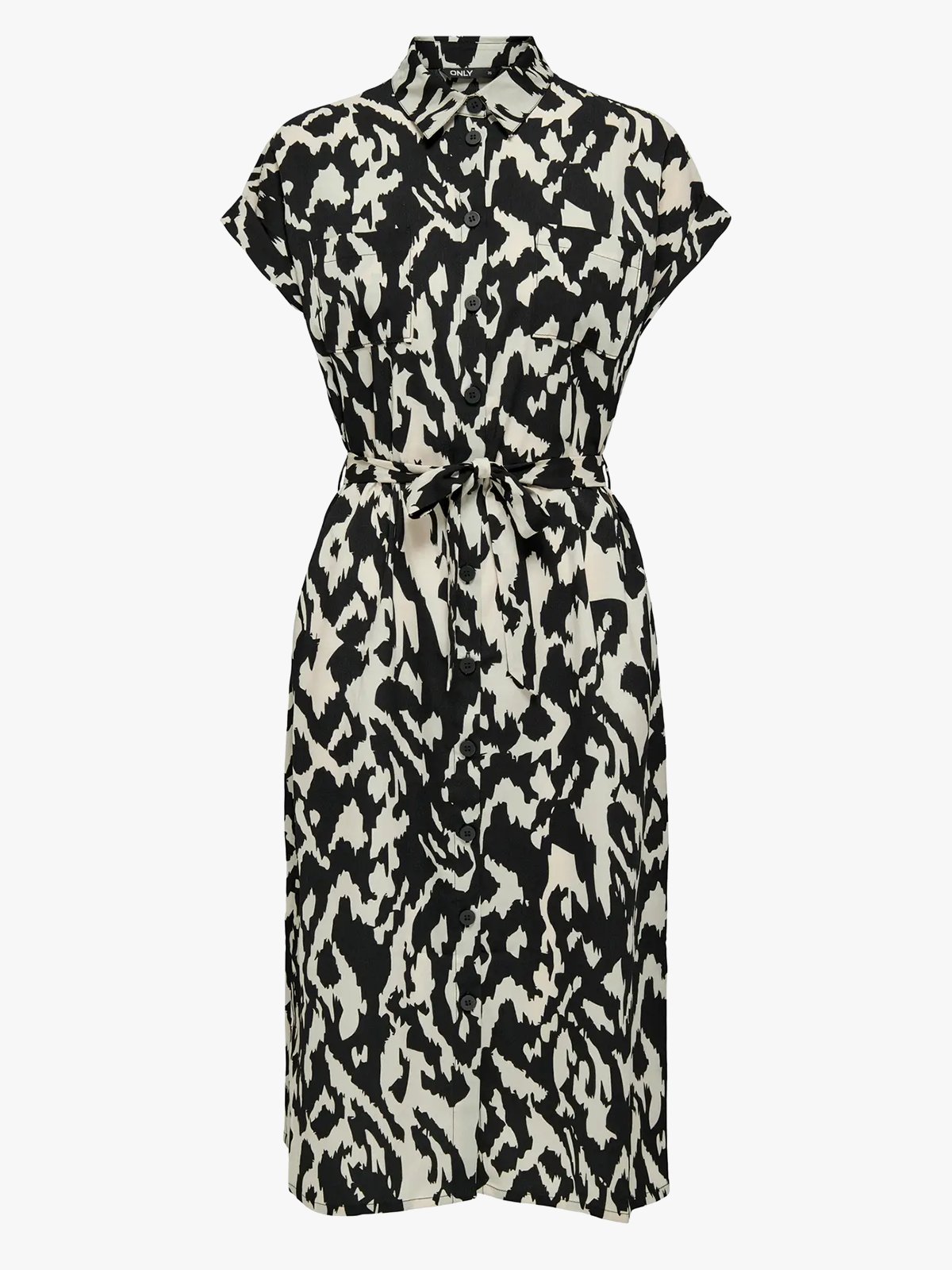 Only Hannover Short Sleeve Shirt Dress Birch / Black