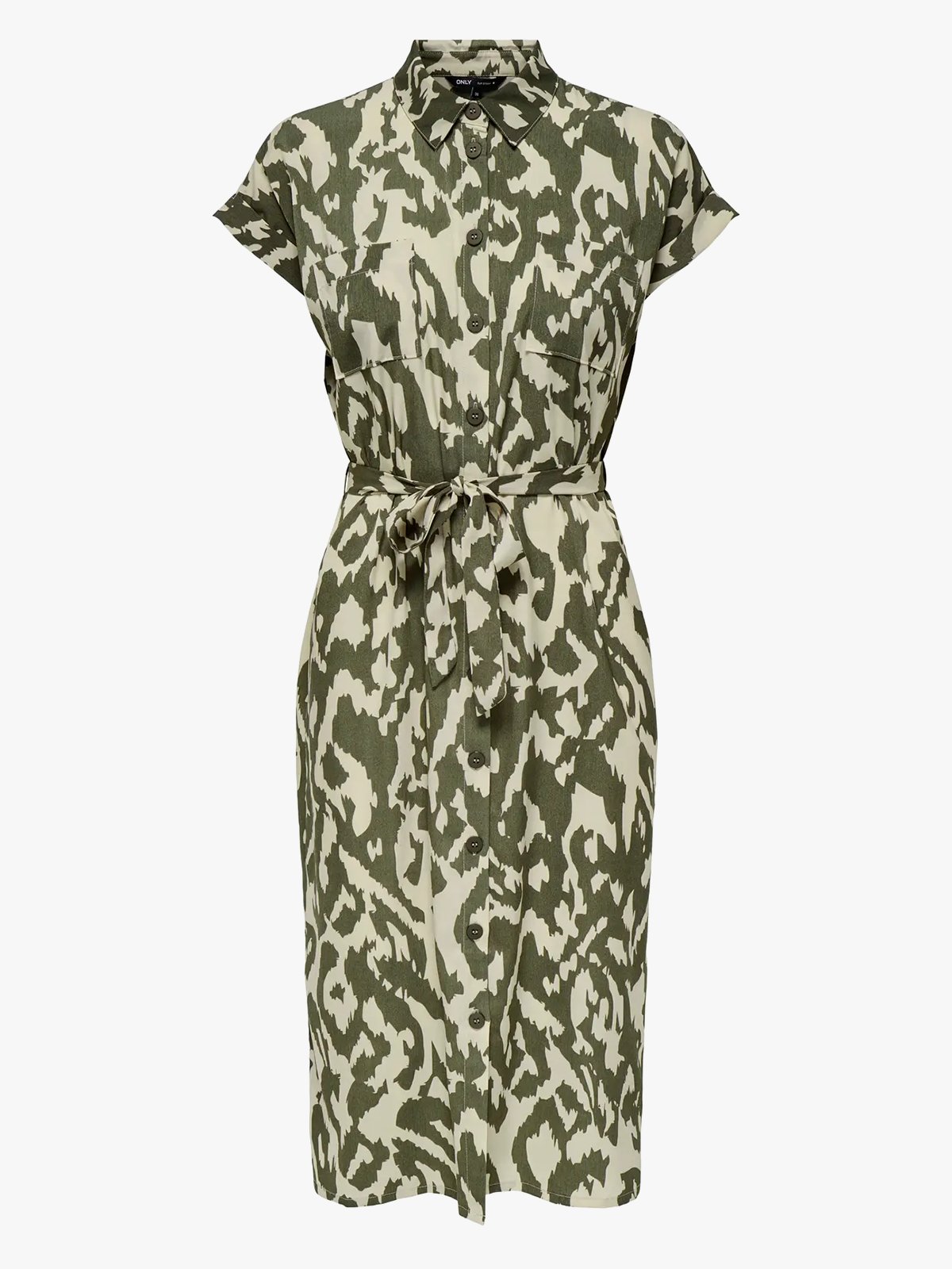 Only Hannover Short Sleeve Shirt Dress Tarmac / Pumice Stone