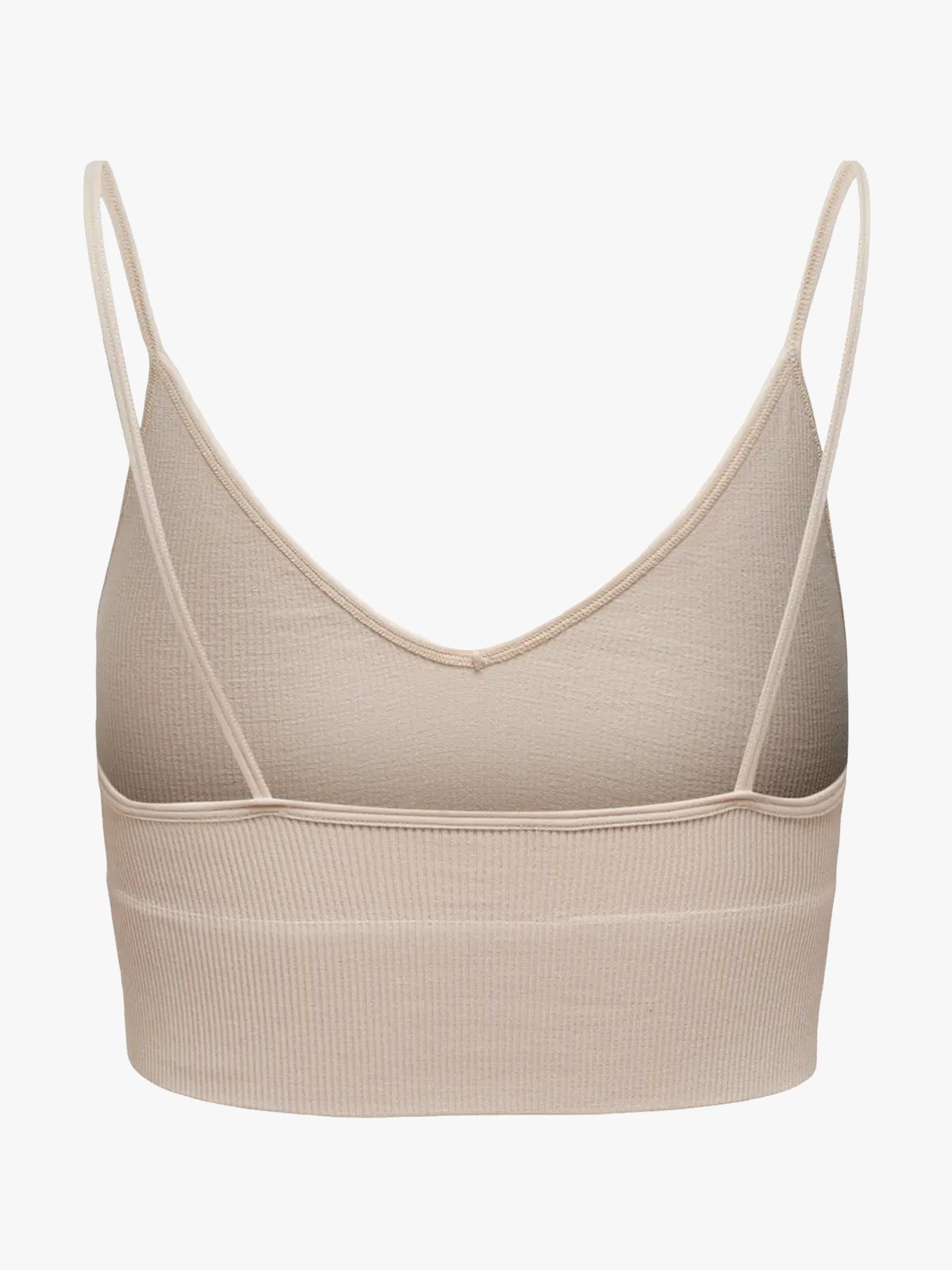 Only Vicky Rib Seamless V-Neck Top Peach Taffy