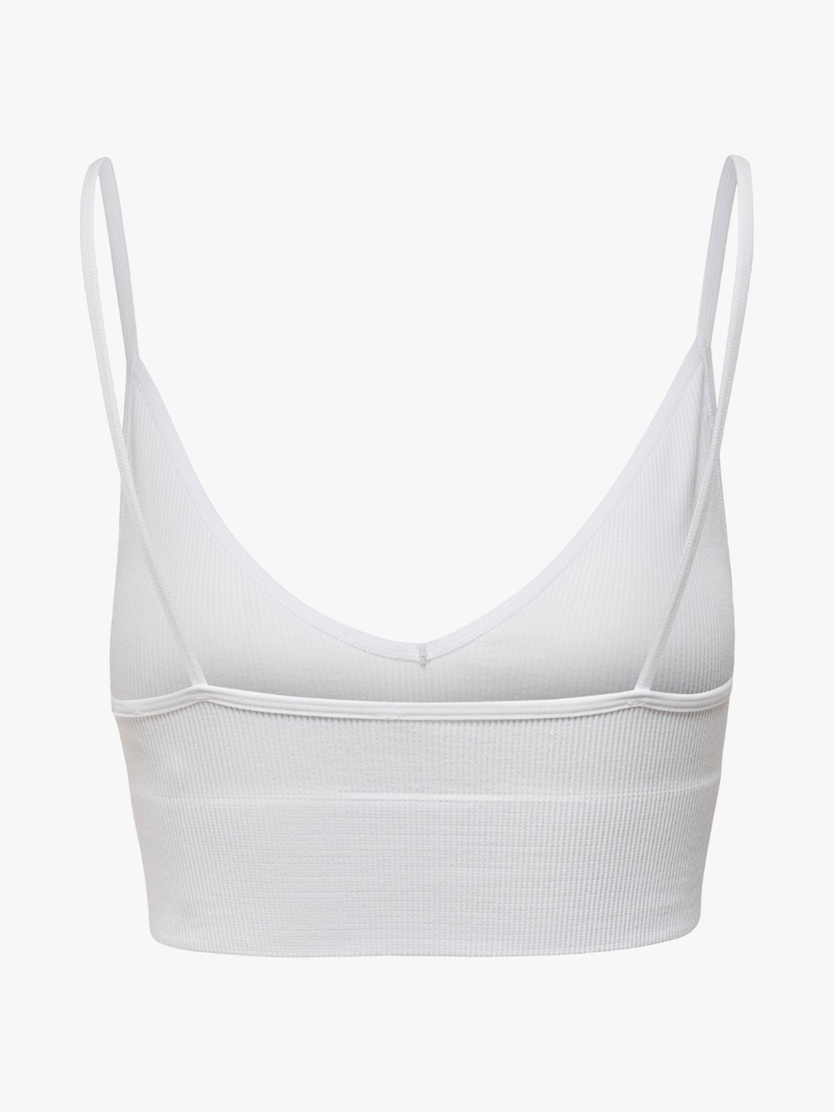 Only Vicky Rib Seamless V-Neck Top Bright White