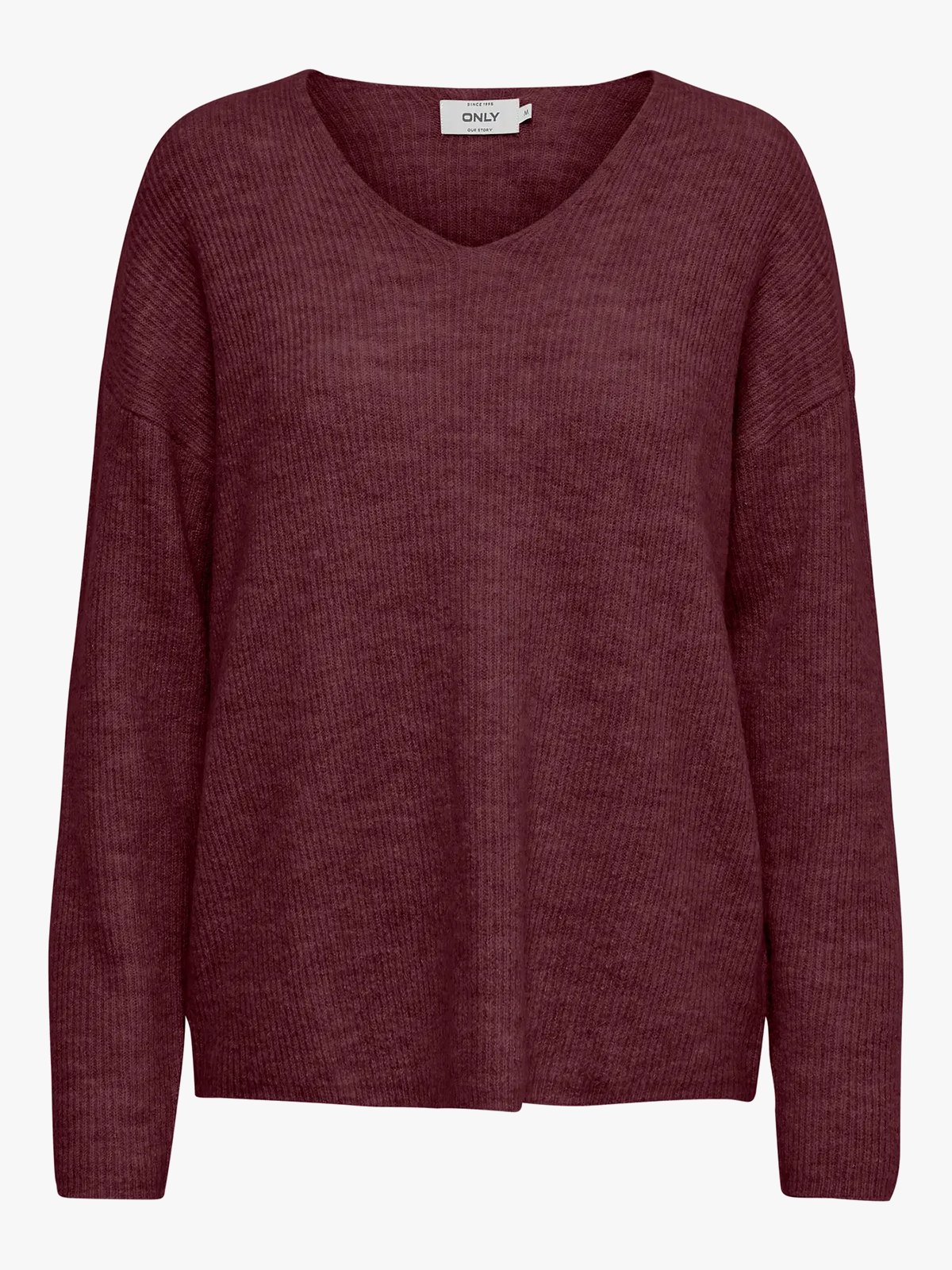 Only Camilla V-Neck Long Sleeve Pullover Knit Port Royale Melange