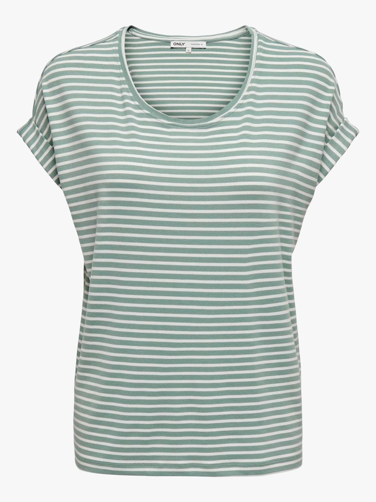 Only Moster Stripe Short Sleeve O-Neck Top Jadeite