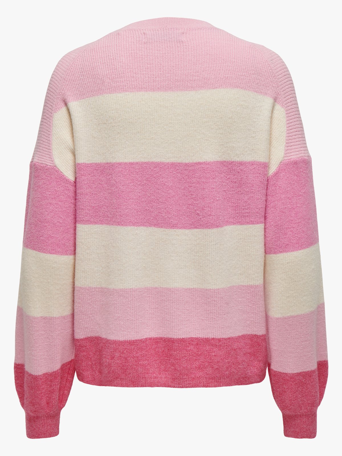 Only Atia Long Sleeve Stripe Pullover Knit Pink Lady