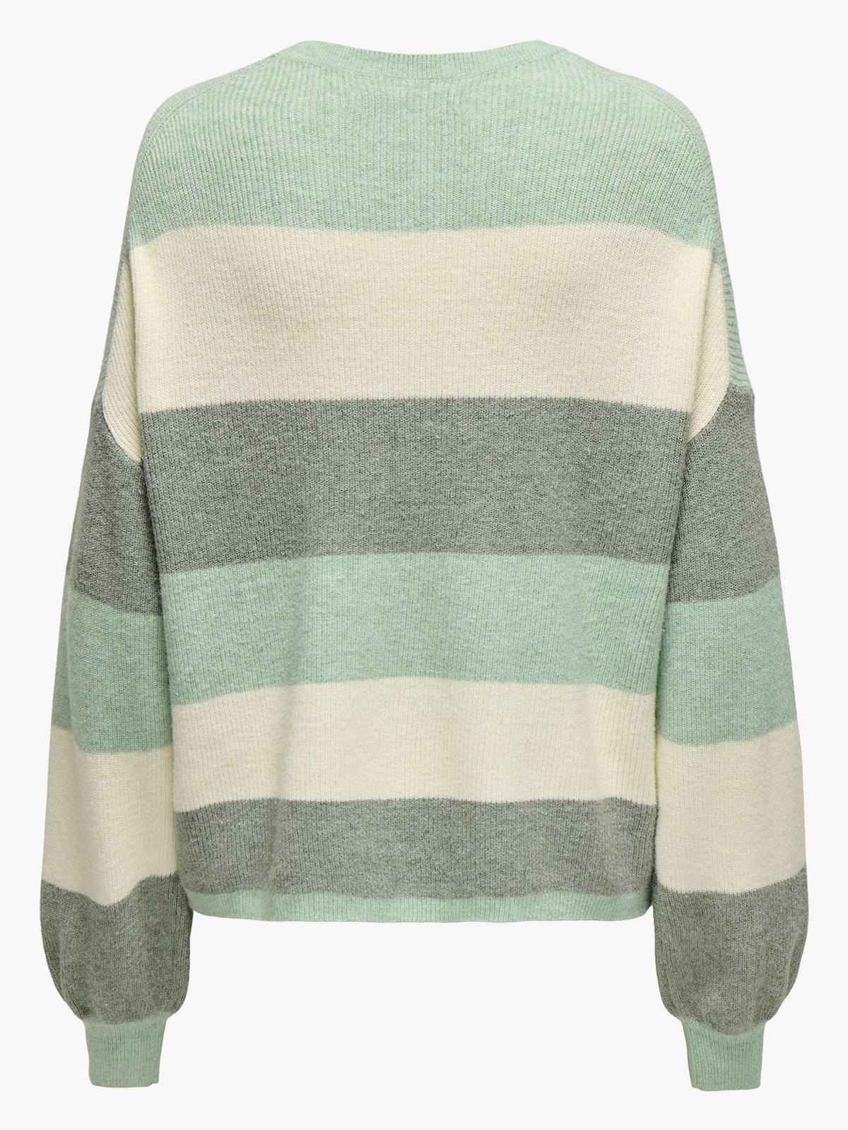 Only Atia Long Sleeve Stripe Pullover Knit Silt Green