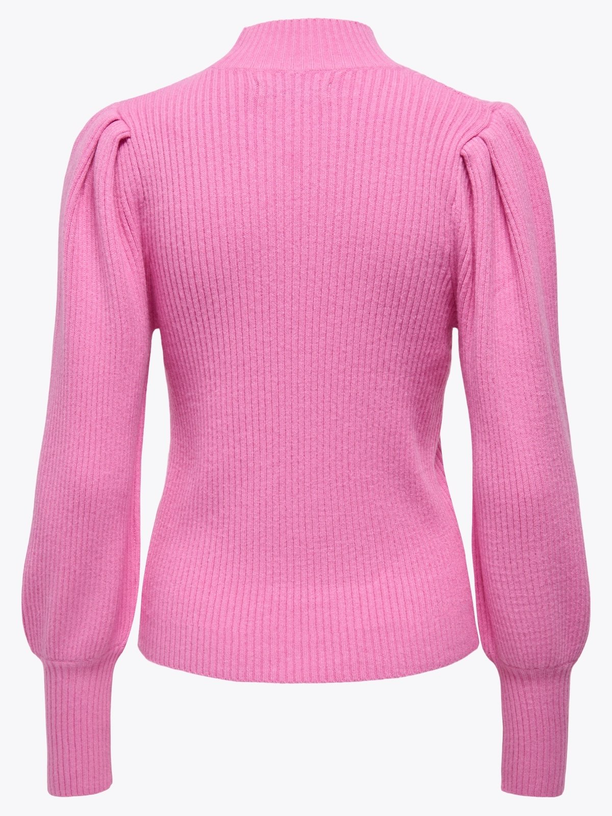 Only Katia Long Sleeve Highneck Pullover Knit Fuchsia Pink