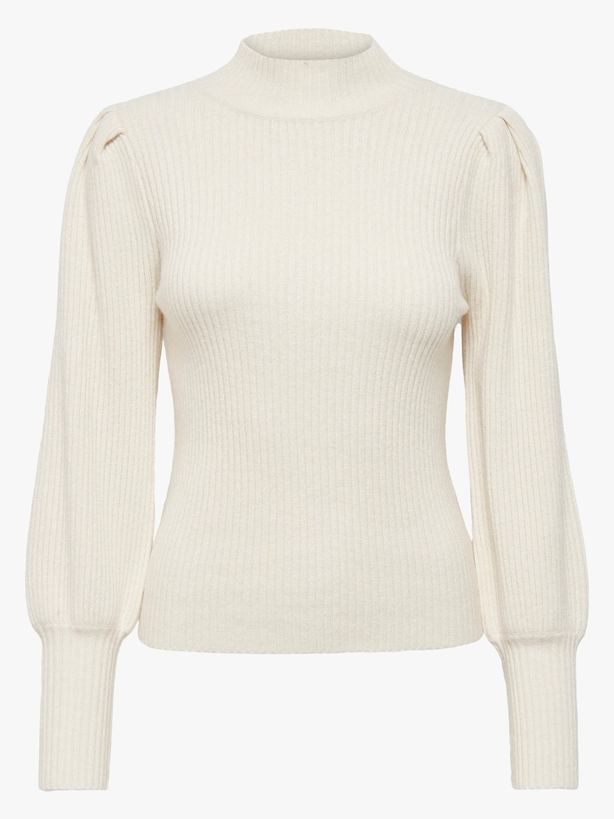 Only Katia Long Sleeve Highneck Pullover Knit Whitecap Gray W. Melange