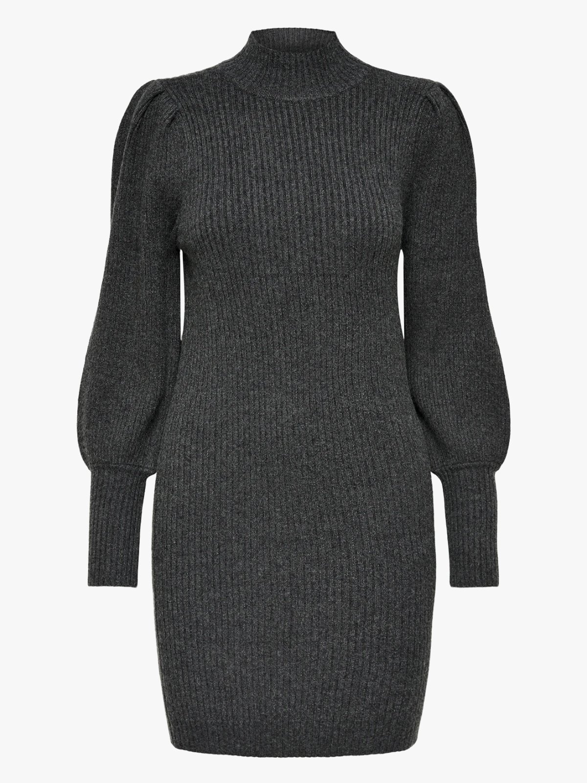 Only Katia Long Sleeve Dress Knit Dark Grey Melange