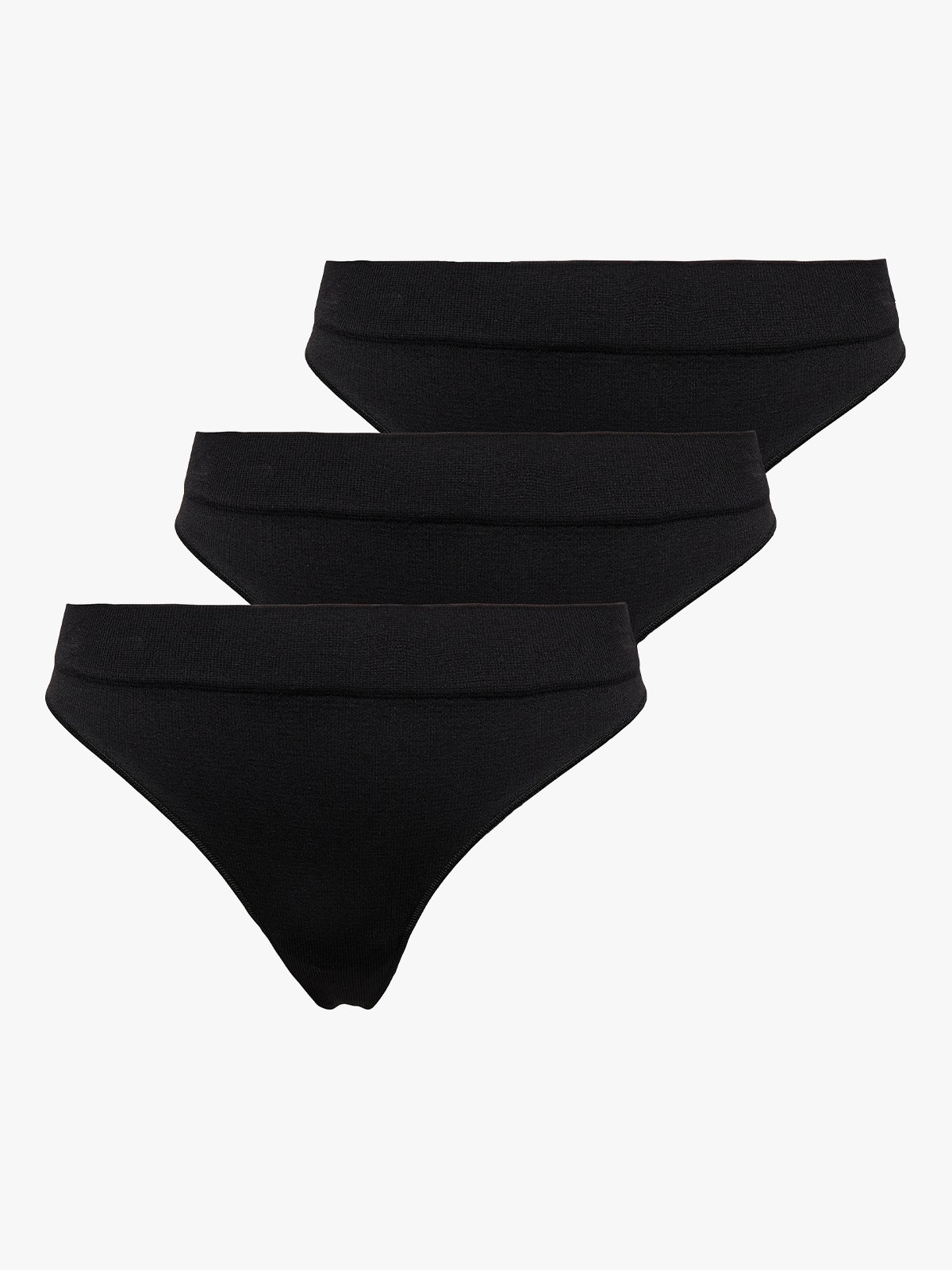 Only Vicky Rib S-Les Thong 3-Pack Black