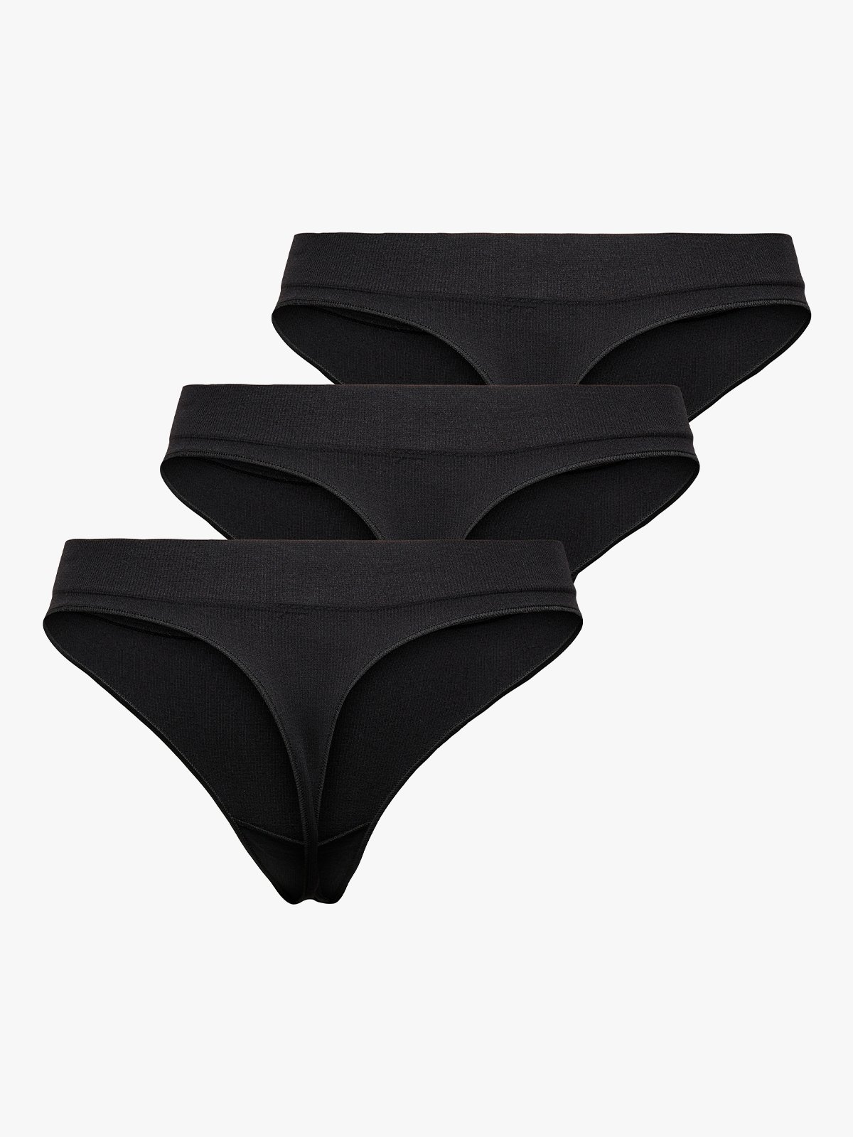 Only Vicky Rib S-Les Thong 3-Pack Black