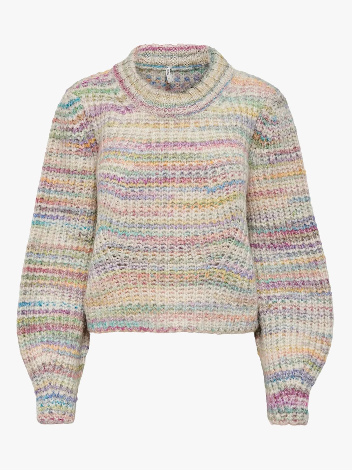 Only Carma Long Sleeve Pullover Knit Pumice Stone w. Multi Spacedye