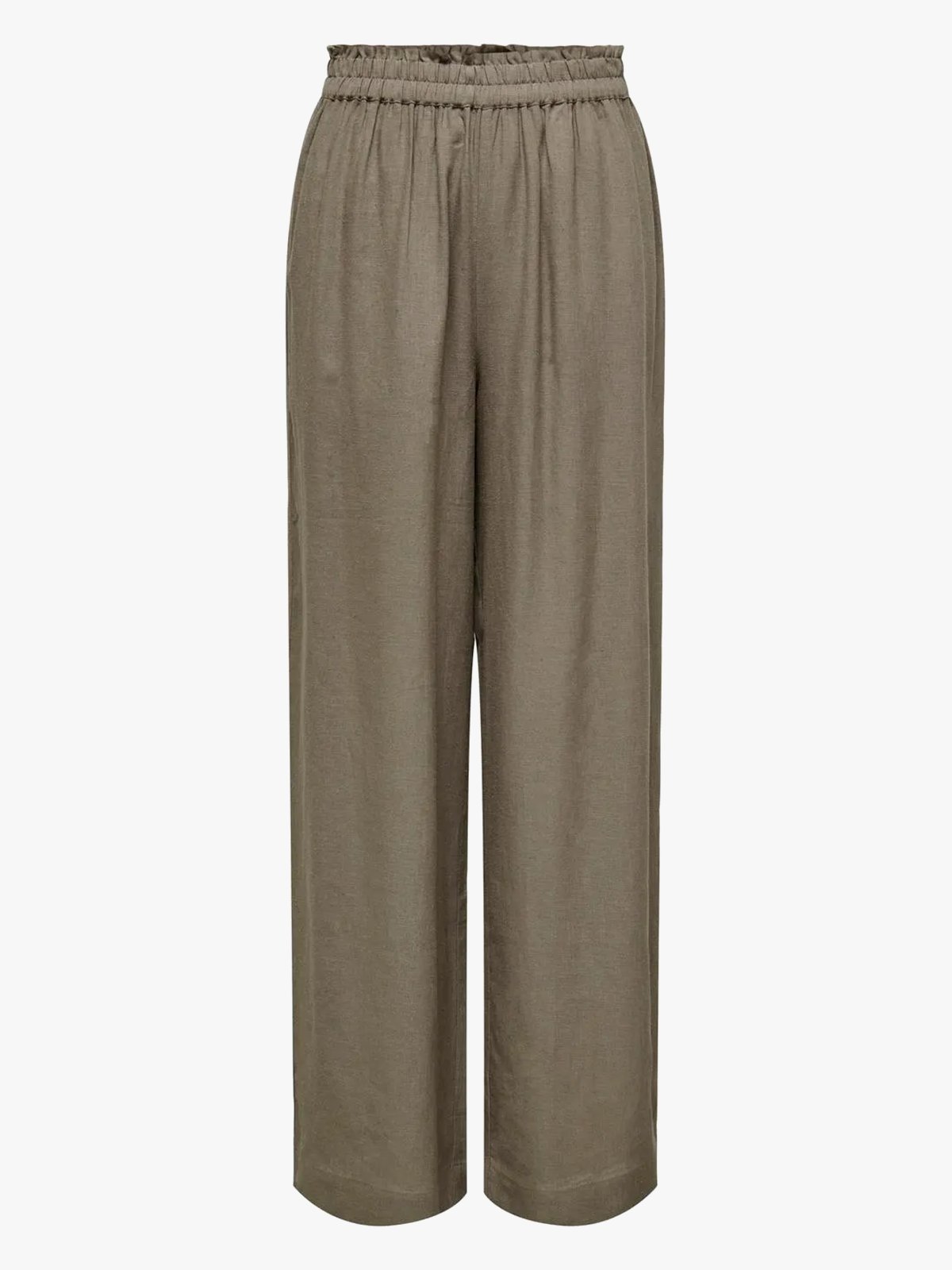Only Tokyo Life High Waist Linen Blend Pant Brindle