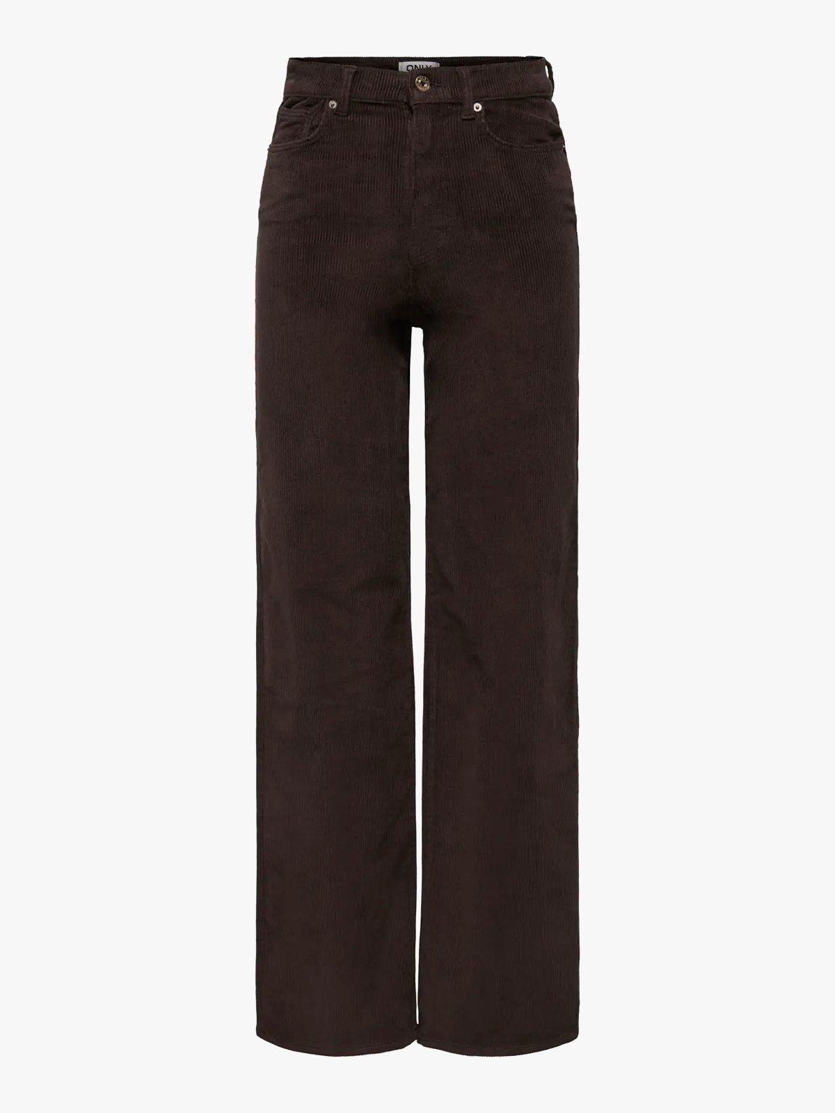 Only Hope Global High Waist Wide Cord Pant Black Coffee