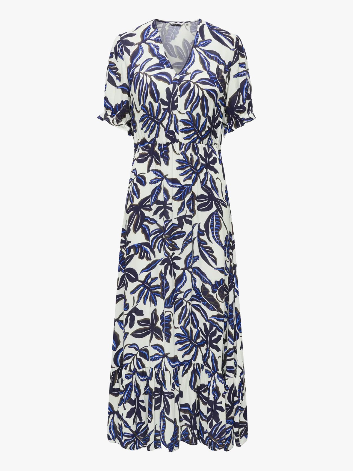 Only Chianti Short Sleeve long Dress Egret Alsace Flower