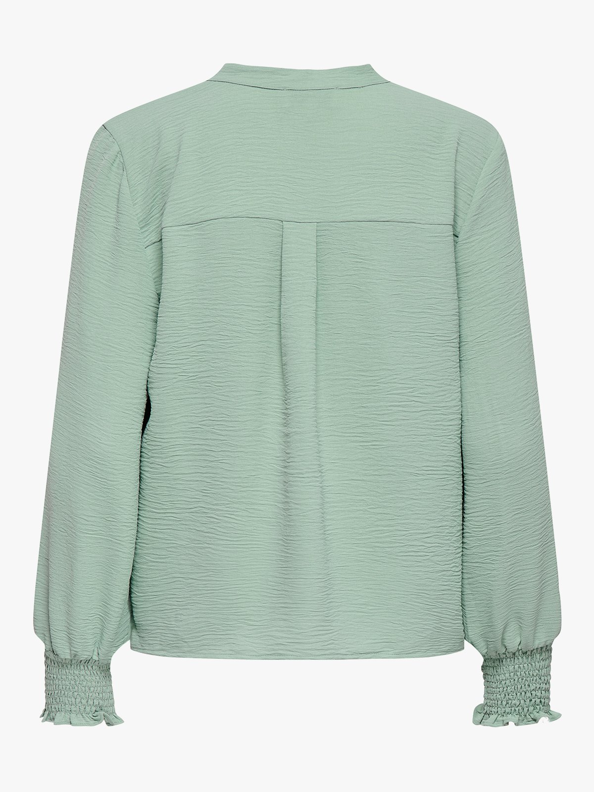 Only Mette V-Neck Long Sleeve Smock Top Jadeite