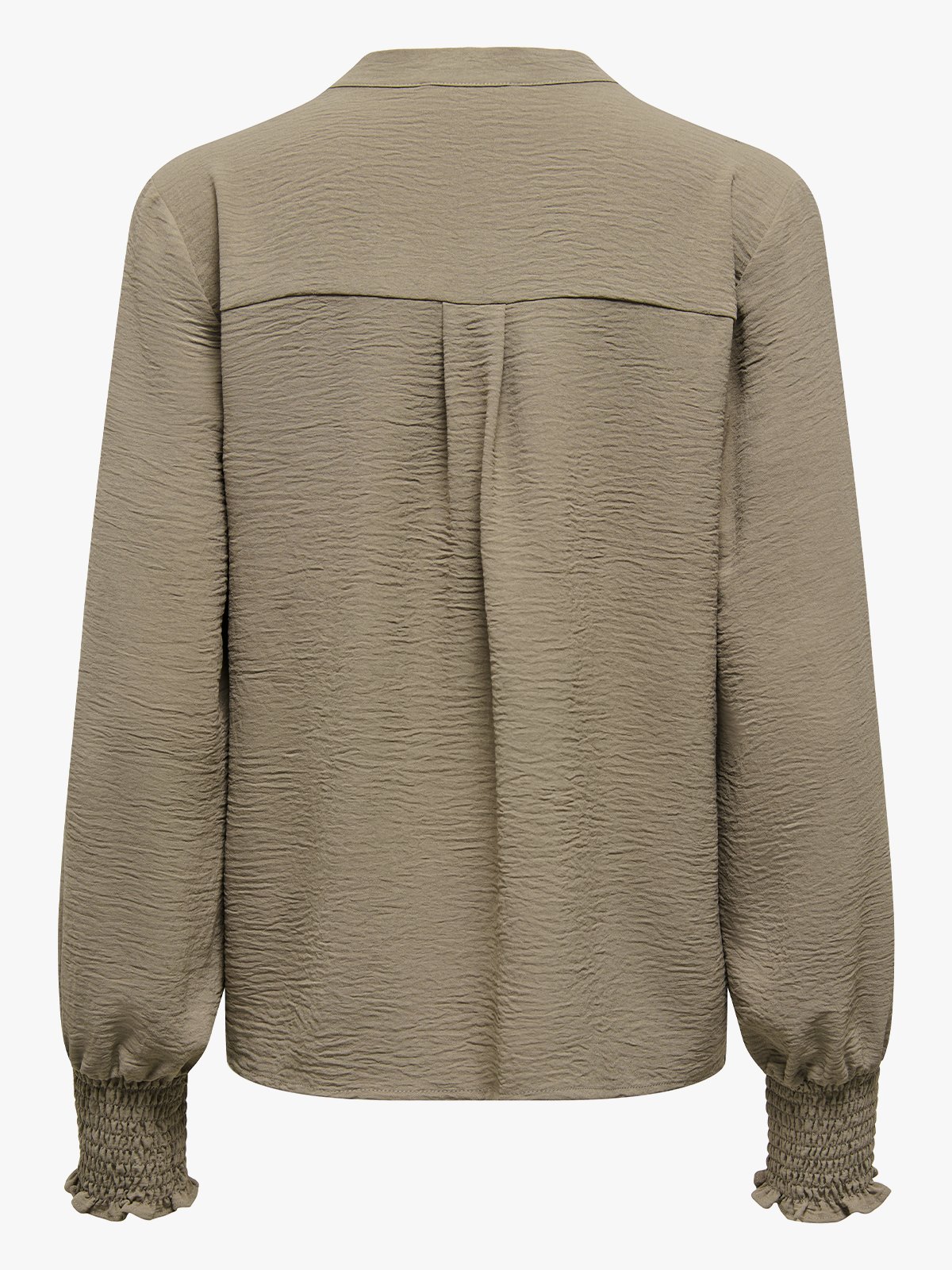 Only Mette V-Neck Long Sleeve Smock Top Walnut