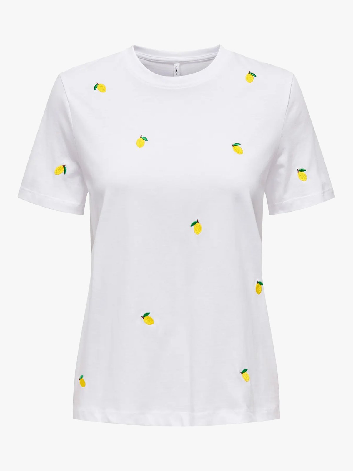 Only Ketty Life Short Sleeve O-Neck Top Bright White / Lemons