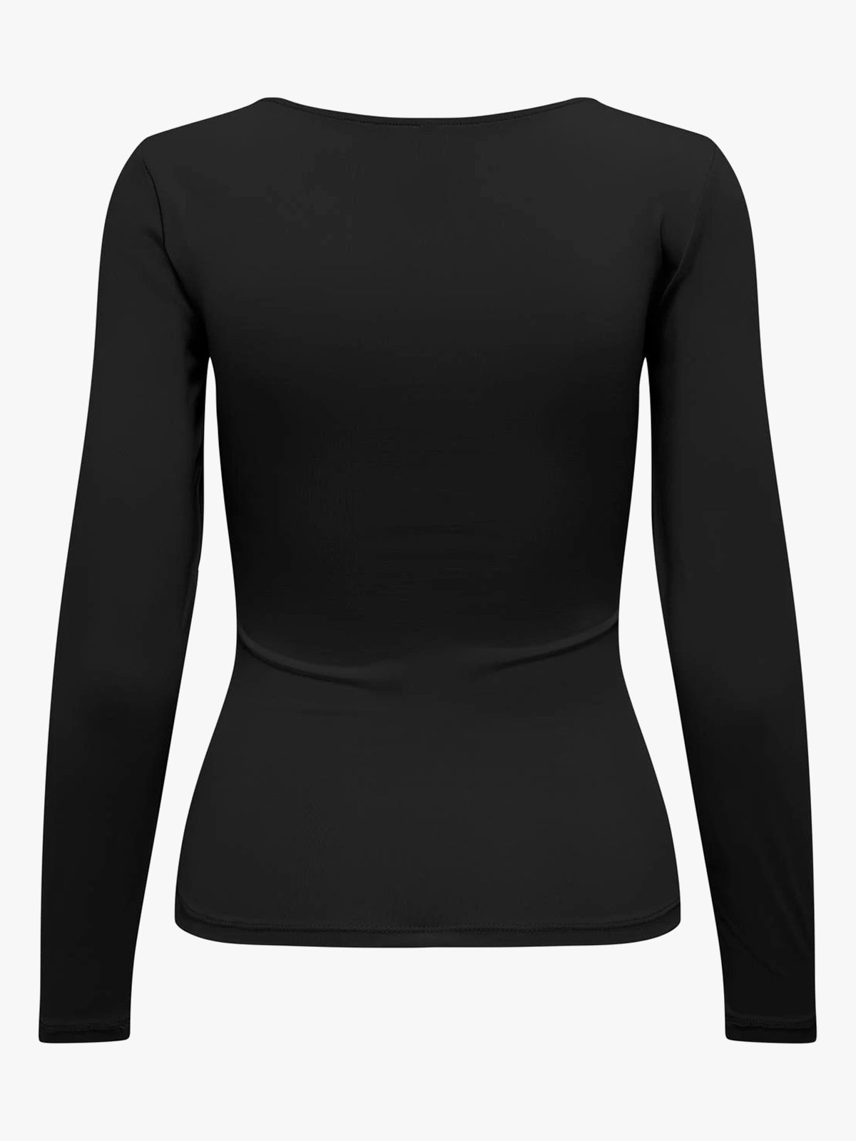 Only Ea Long Sleeve 2-Way Deep Neck Top Black