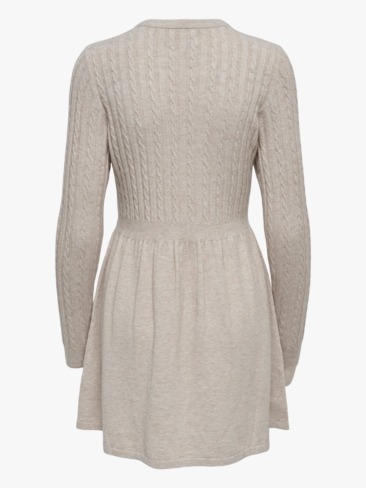 Only Fia Long Sleeve Cable Dress Knit Wheatered Teak
