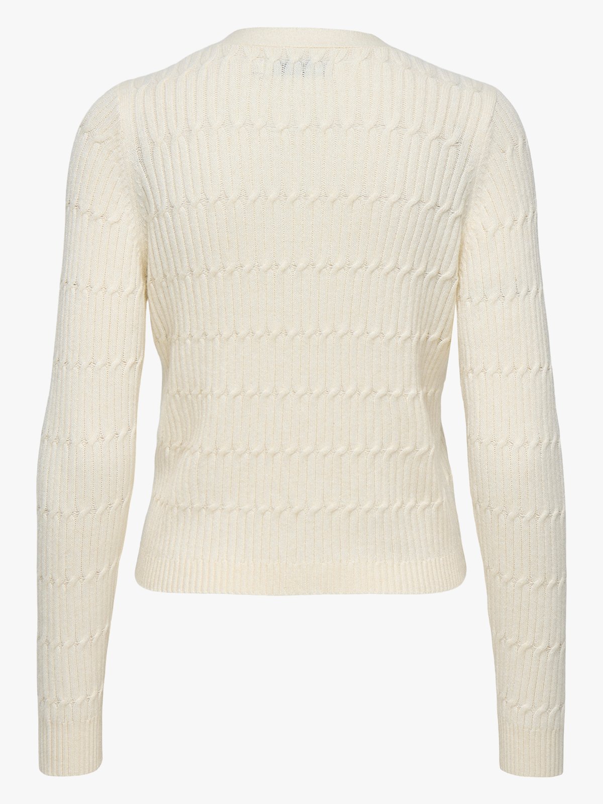 Only Katia Long Sleeve Cable V-Neck Cardigan Whitecap Grey