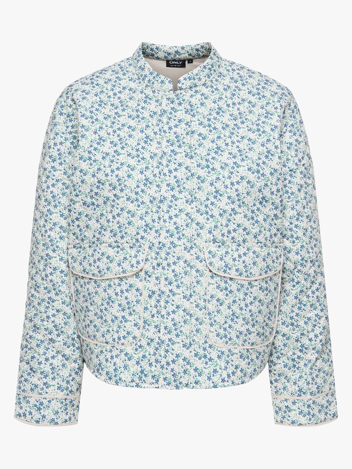 Only Hallie Quilted Jacket Cloud Dancer / Blue Ditsy