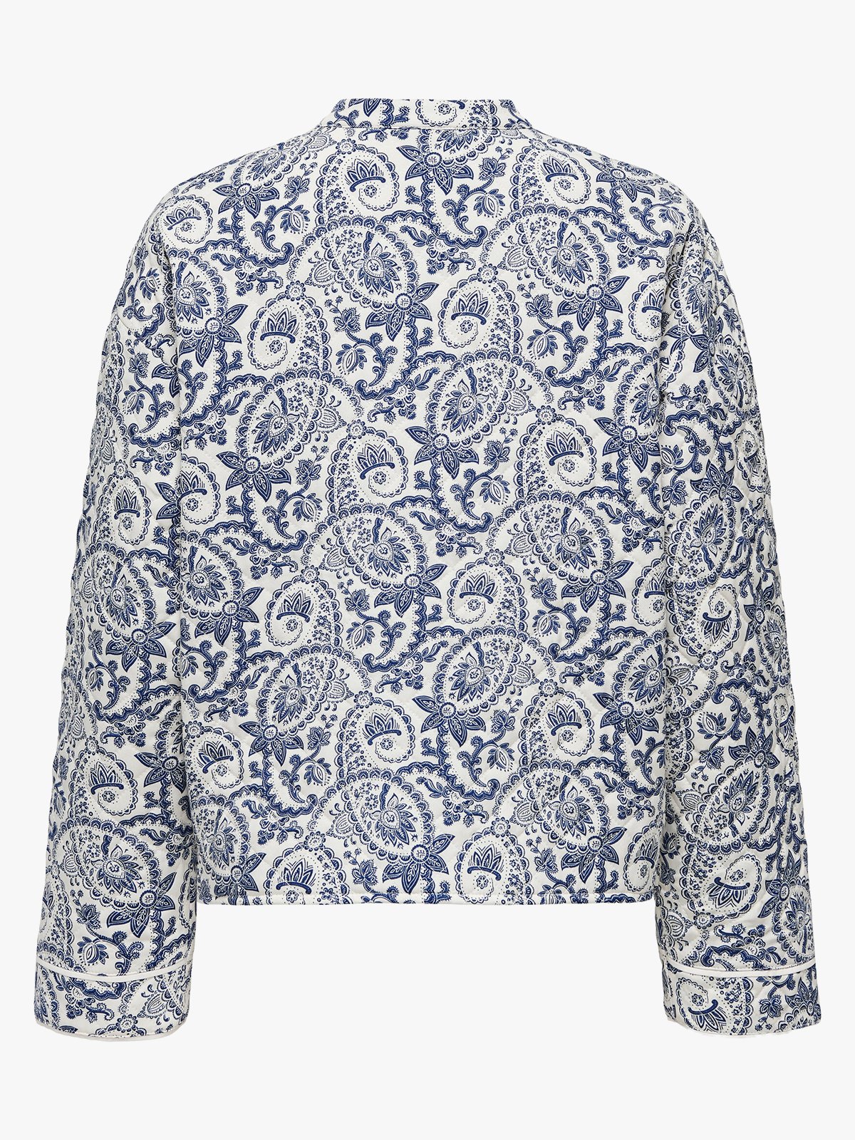 Only Hallie Quilted Jacket Cloud Dancer Blue Tile Print
