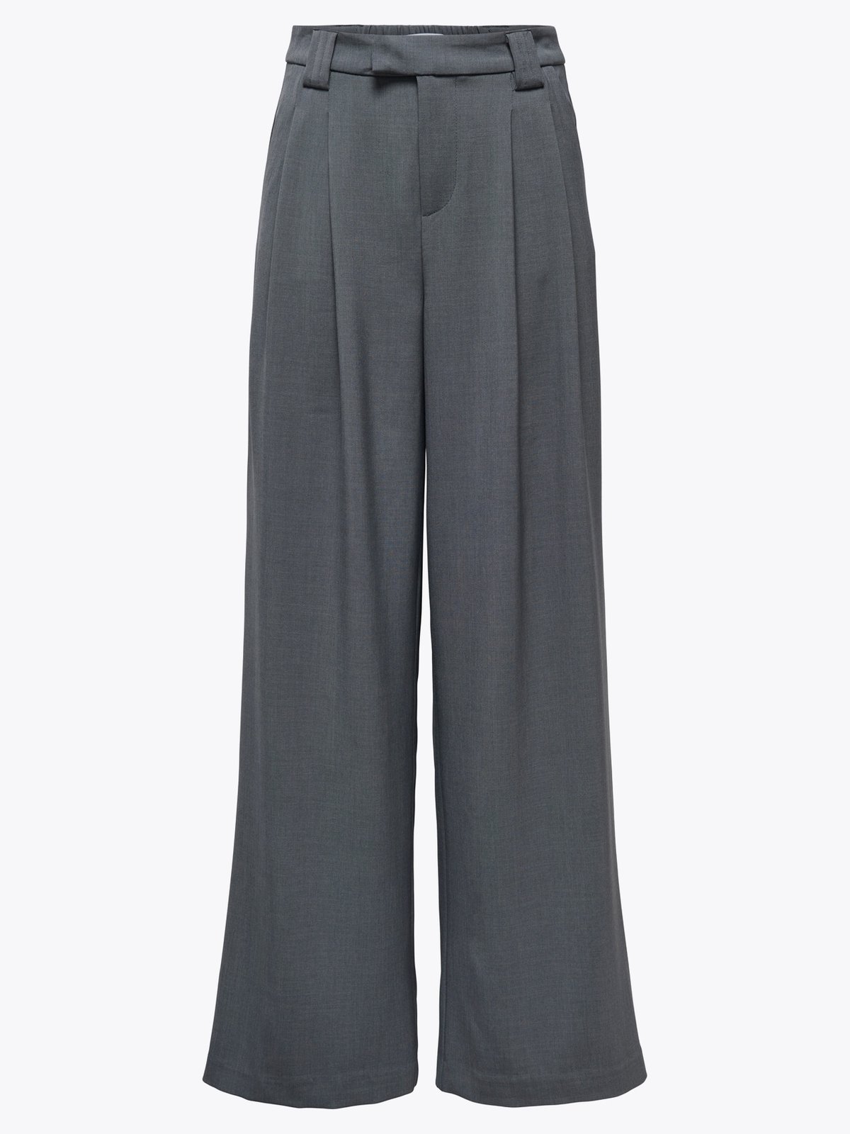 Only Svea Mid Waist Mel Wide Pant Dark Grey Melange