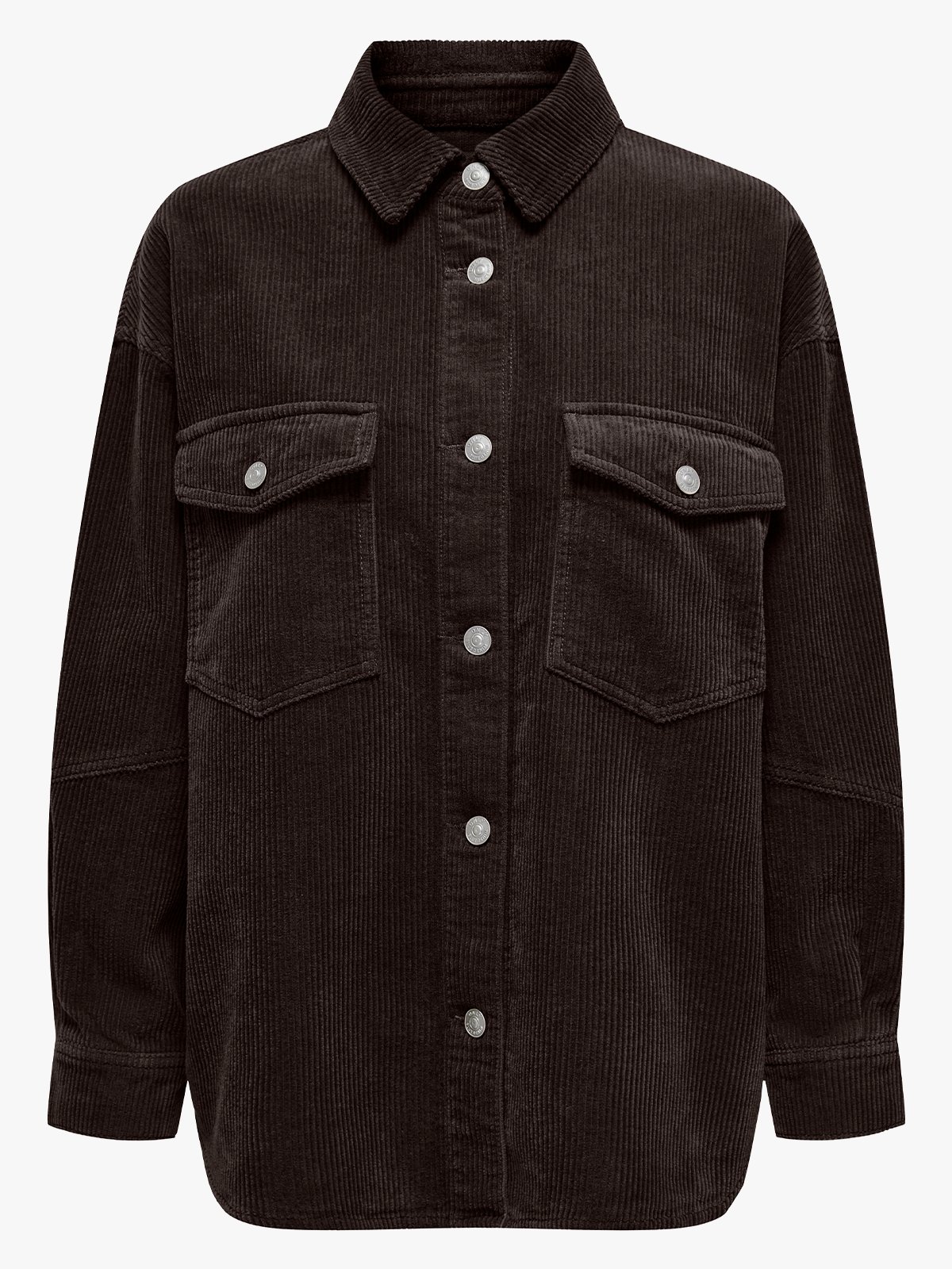Only Tiggy Long Sleeve Cord Shacket Ganache
