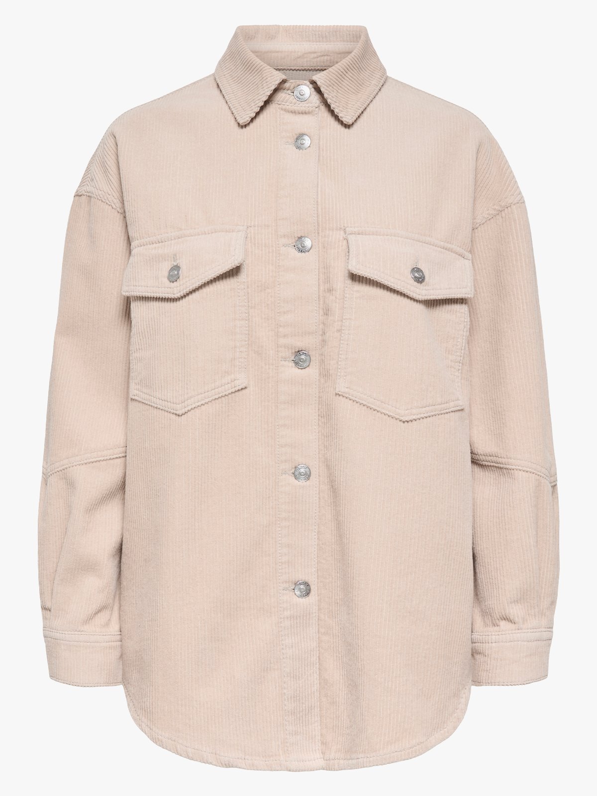 Only Tiggy Long Sleeve Cord Shacket Silver Lining
