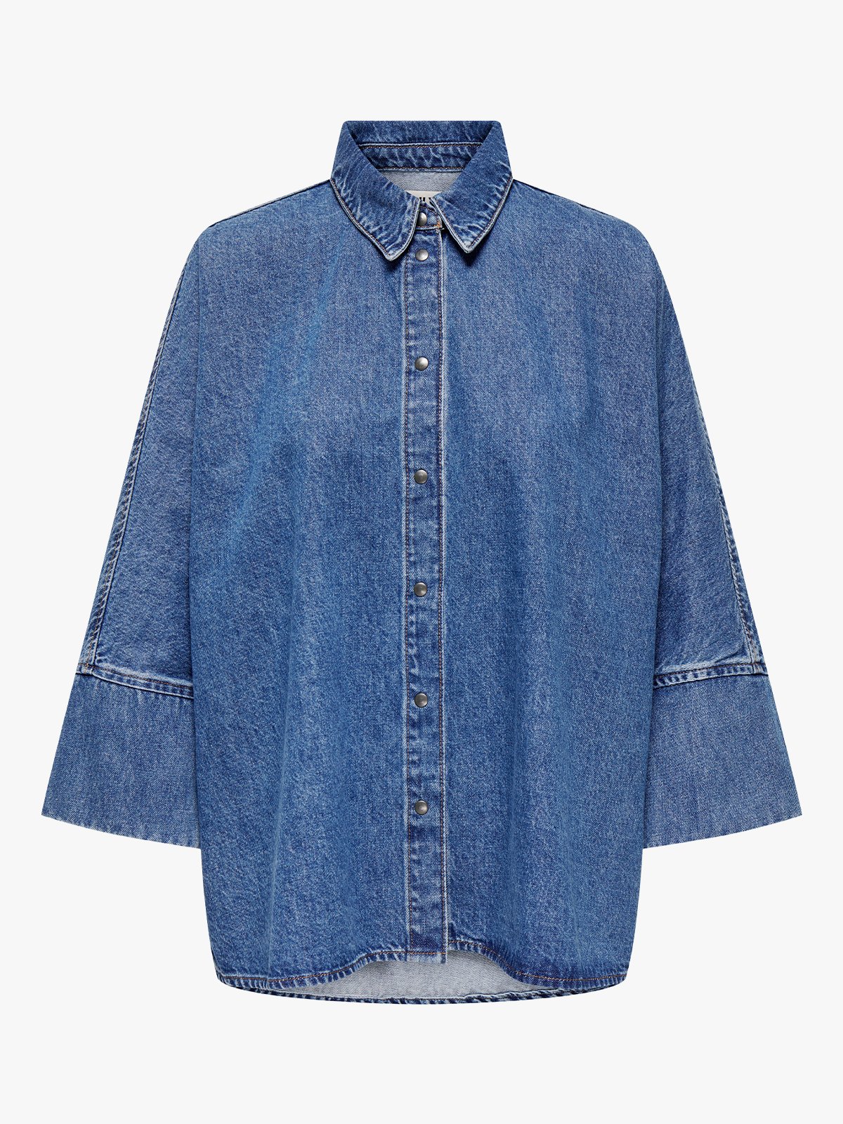 Only Grace 3/4 Denim Shirt Medium Blue Denim