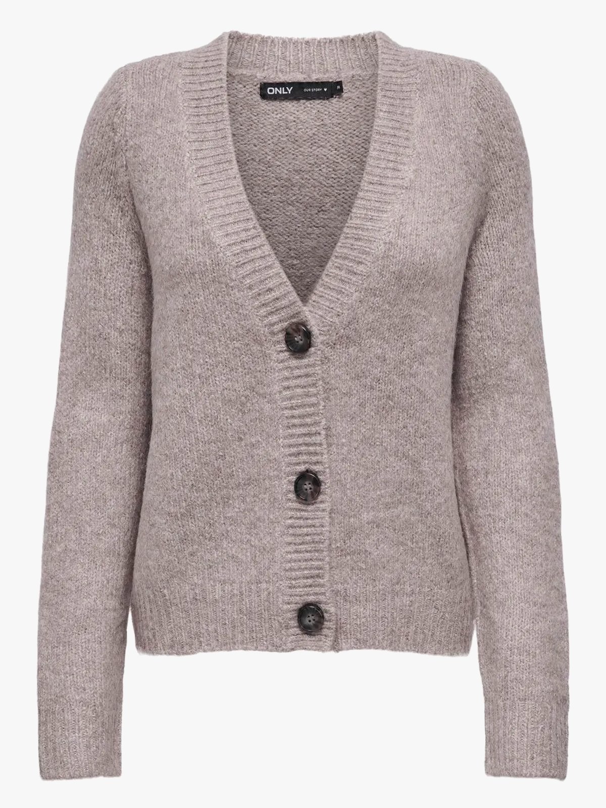 Only Zoey Long Sleeve Regular Cardigan Knit Woodsmoke Melange