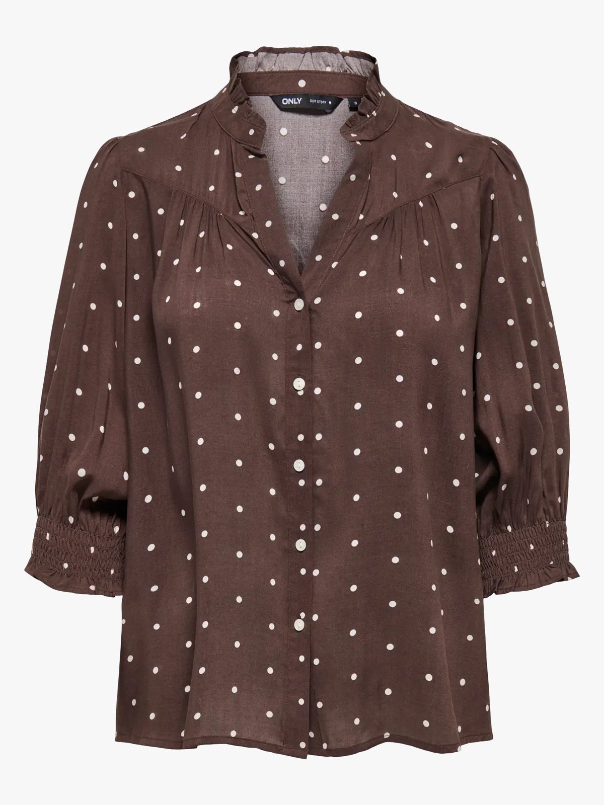 Only Raya 3/4 Shirt Deep Mahogany Dots