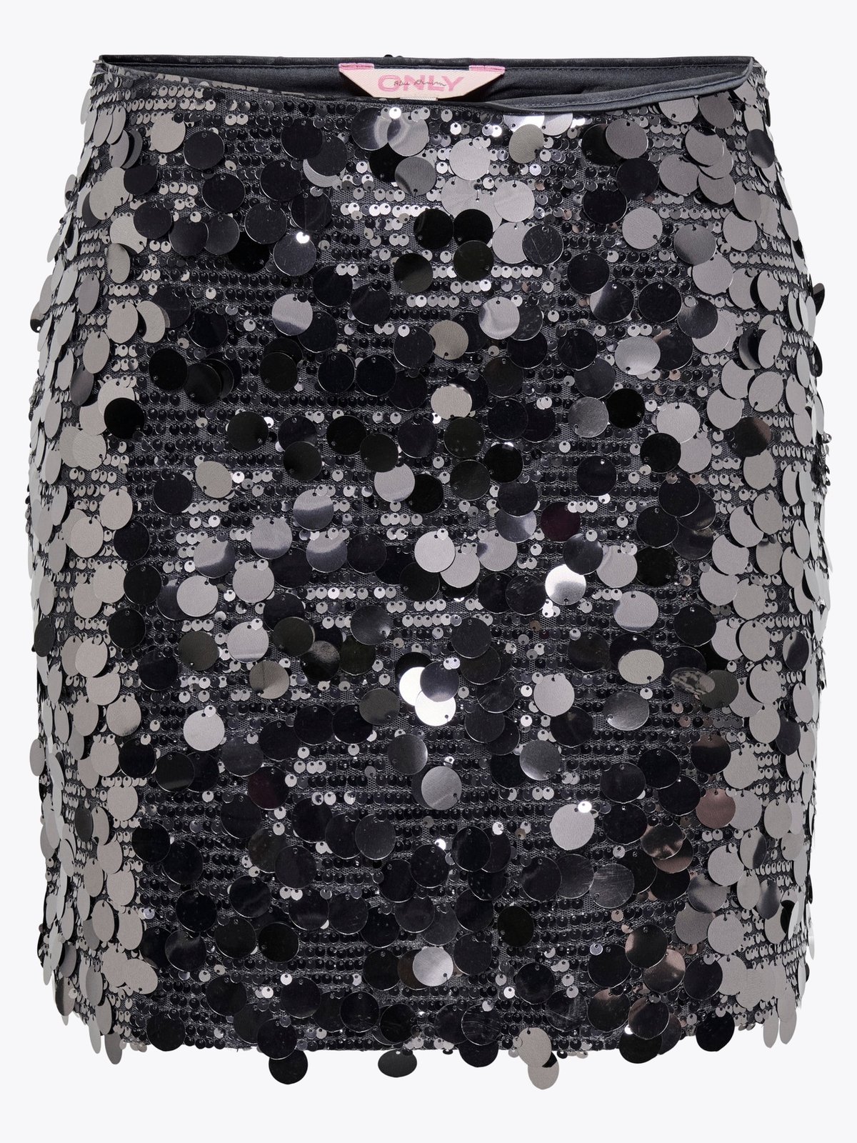 Only Jadel Sequins Skirt Gunmetal W. GUNMETAL SEQUINS