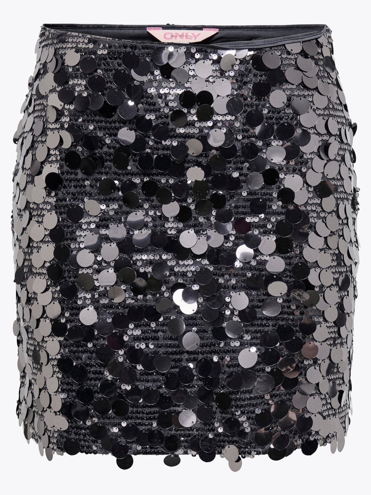 Only Jadel Sequins Skirt Gunmetal W. GUNMETAL SEQUINS