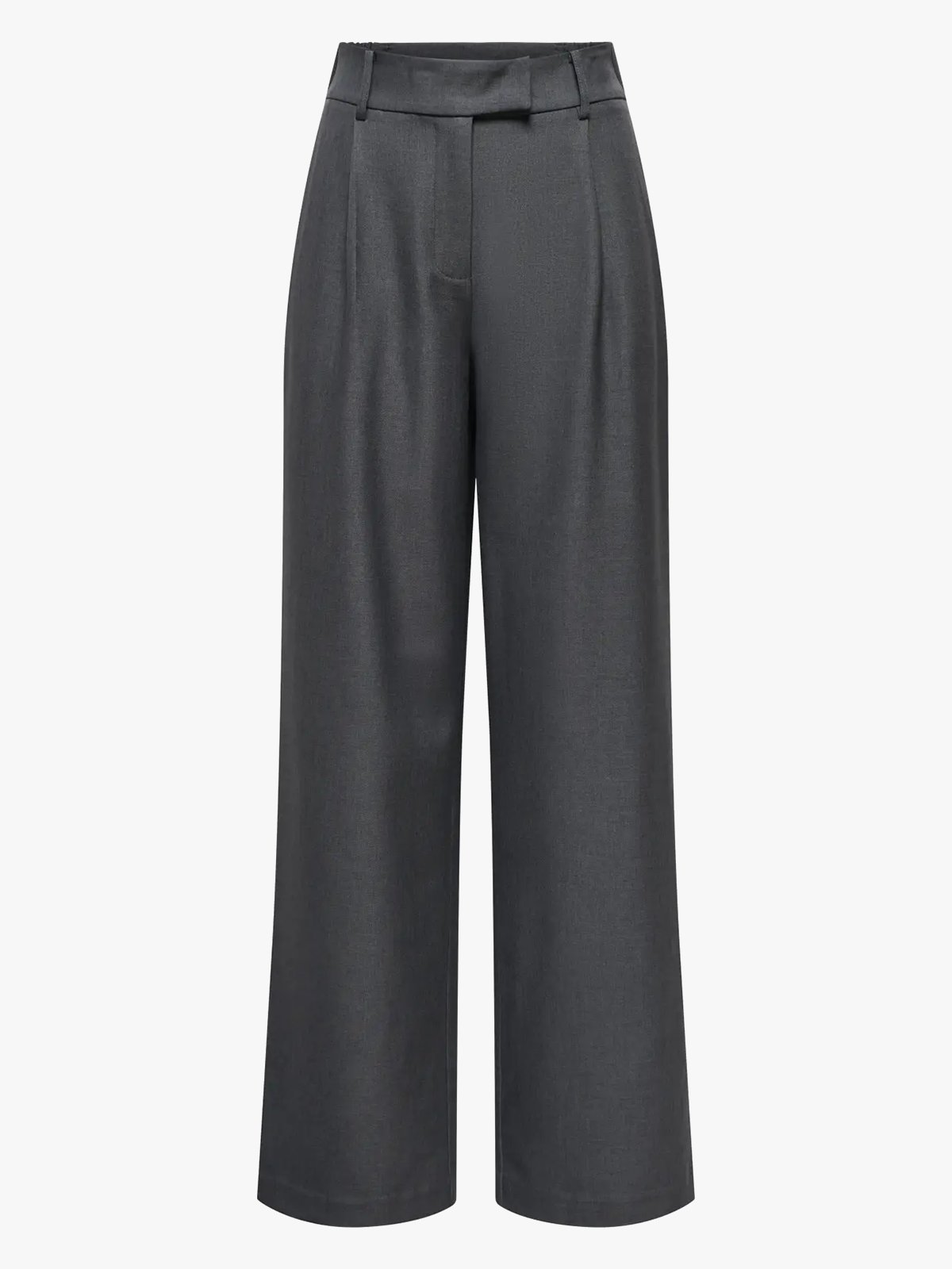 Only Linda High Waist Straight Mel Pants Dark Grey Melange