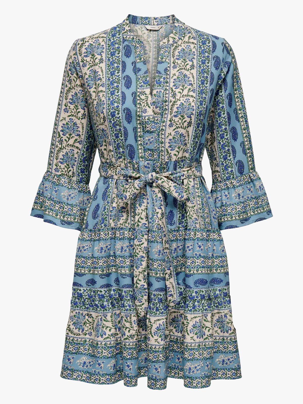 Only Sina Life 3/4 Short Dress Cloud Dancer Sina Paisley