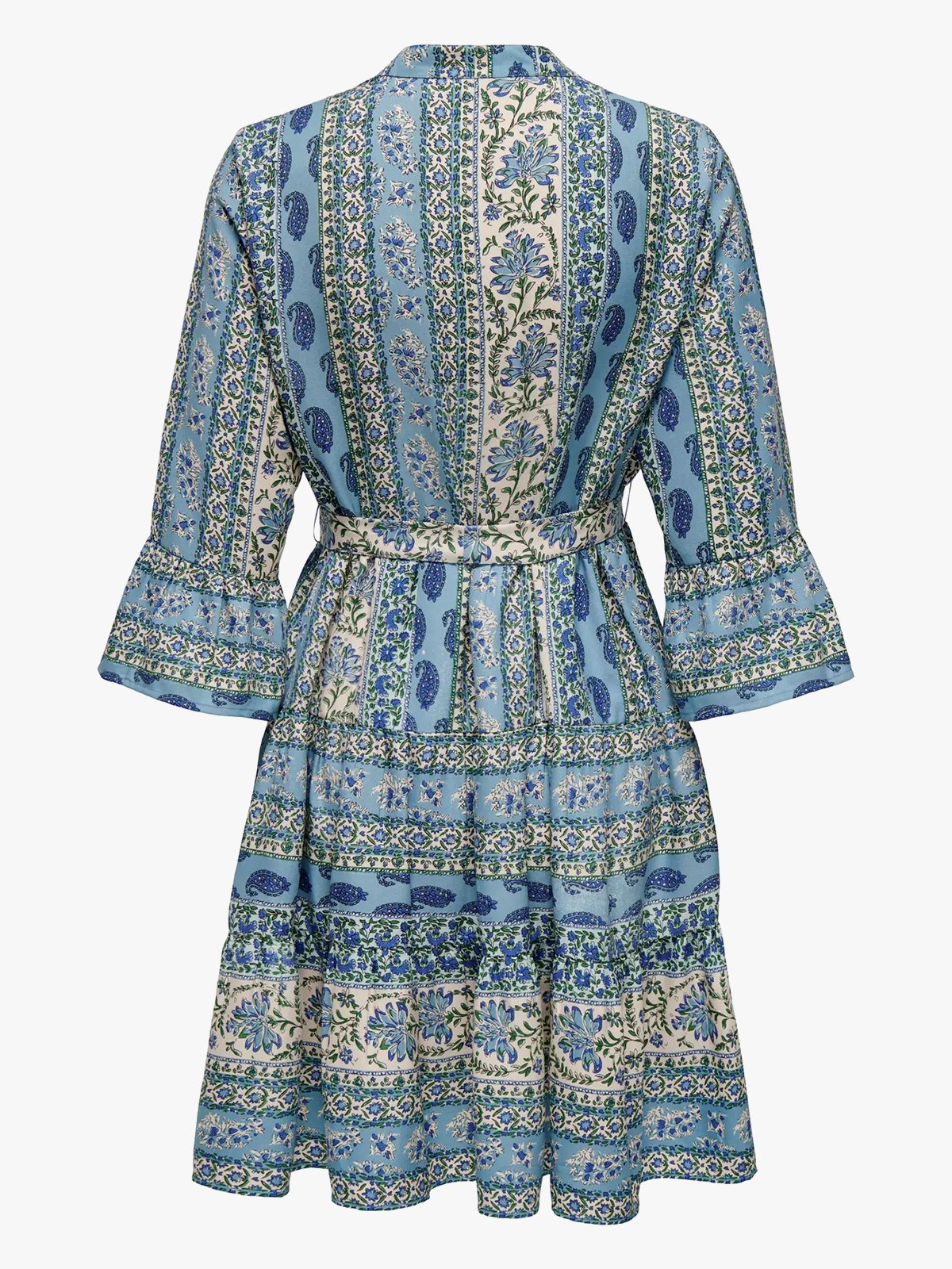 Only Sina Life 3/4 Short Dress Cloud Dancer Sina Paisley