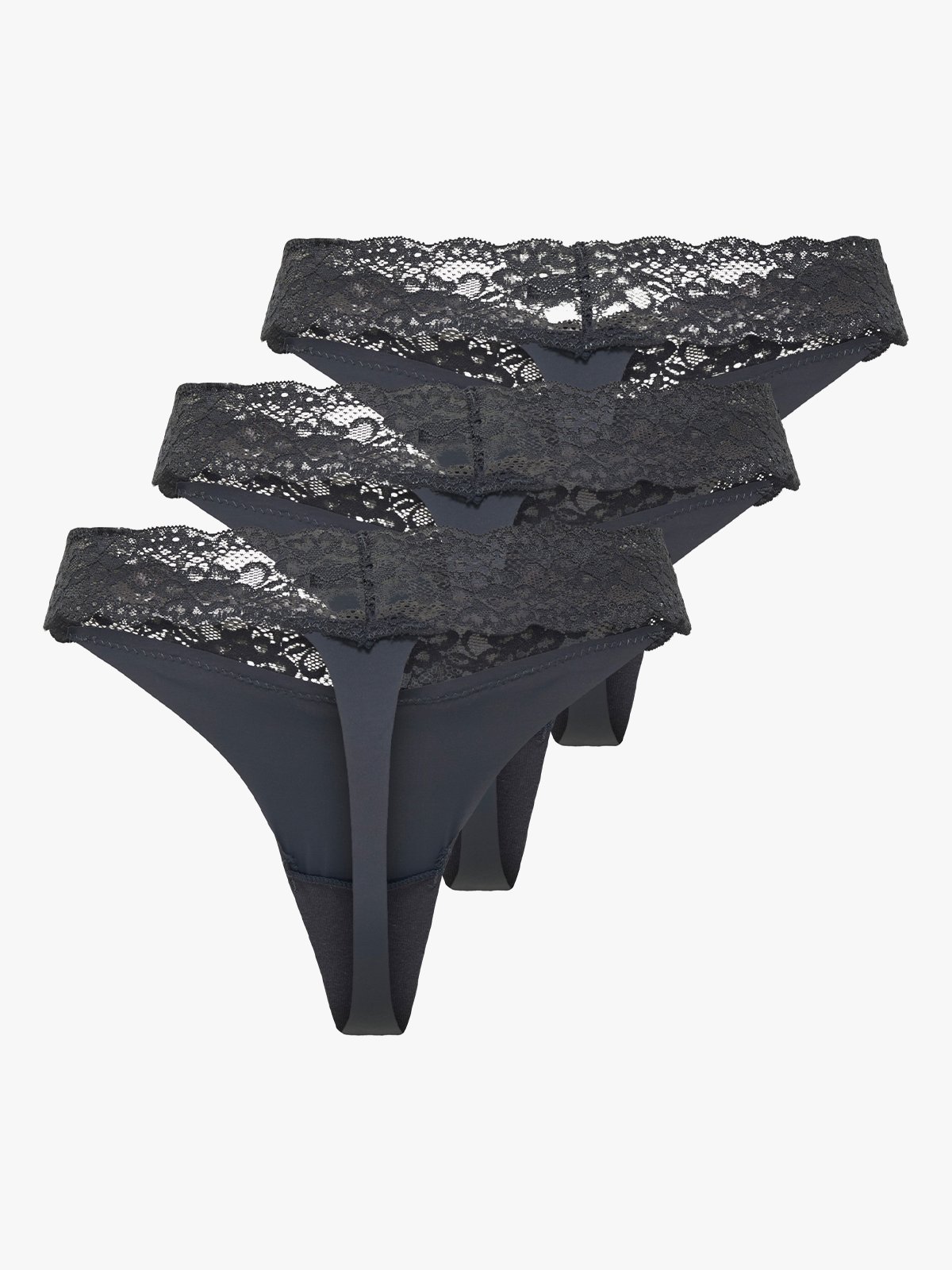Only Chloe Lace S.S Thong 3-Pack Black